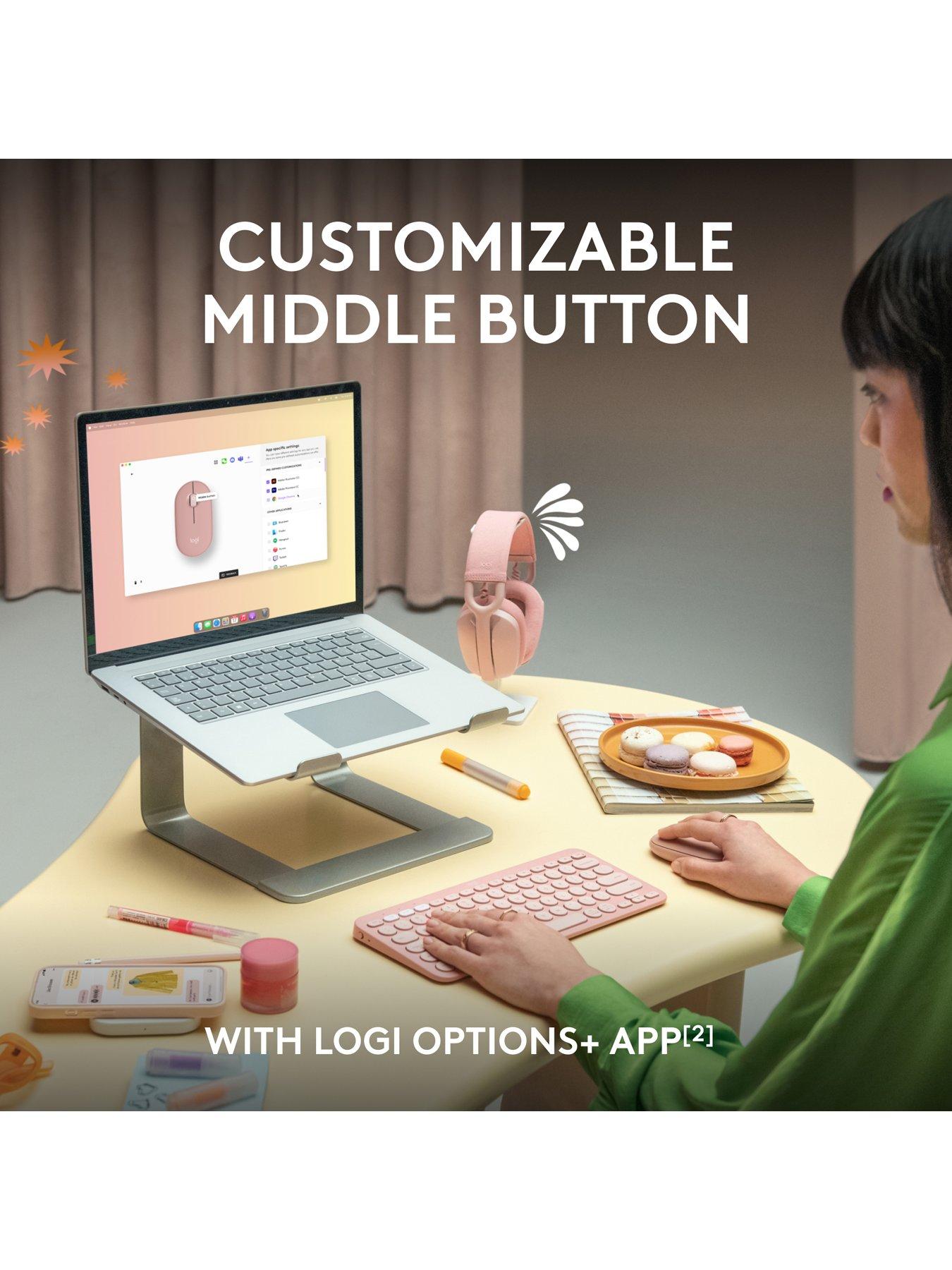 Image 4 of 7 of Logitech Pebble Mouse 2 M350s Slim Bluetooth Wireless Mouse, Lightweight, Quiet Clicks - Off White