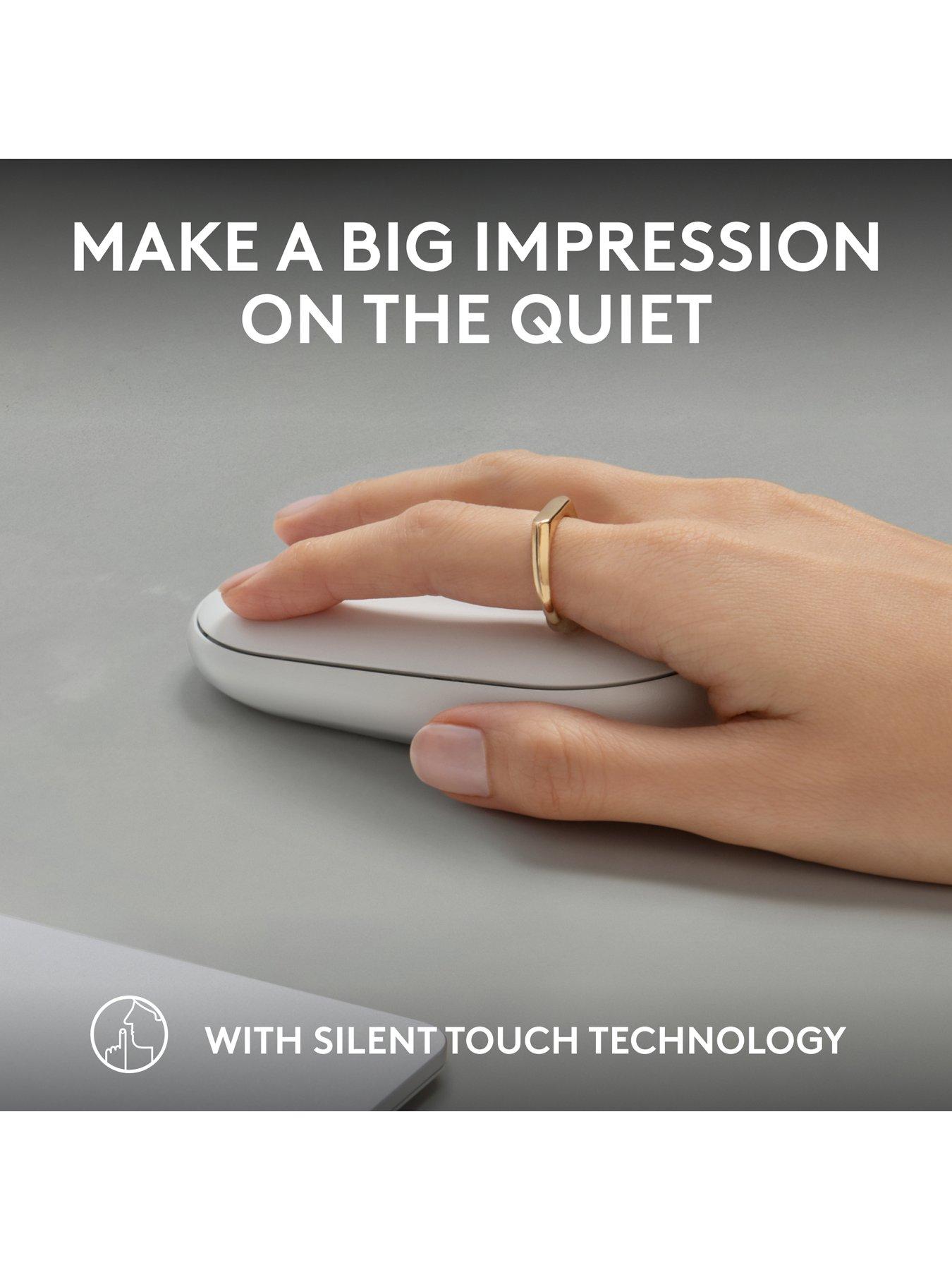 Image 5 of 7 of Logitech Pebble Mouse 2 M350s Slim Bluetooth Wireless Mouse, Lightweight, Quiet Clicks - Off White