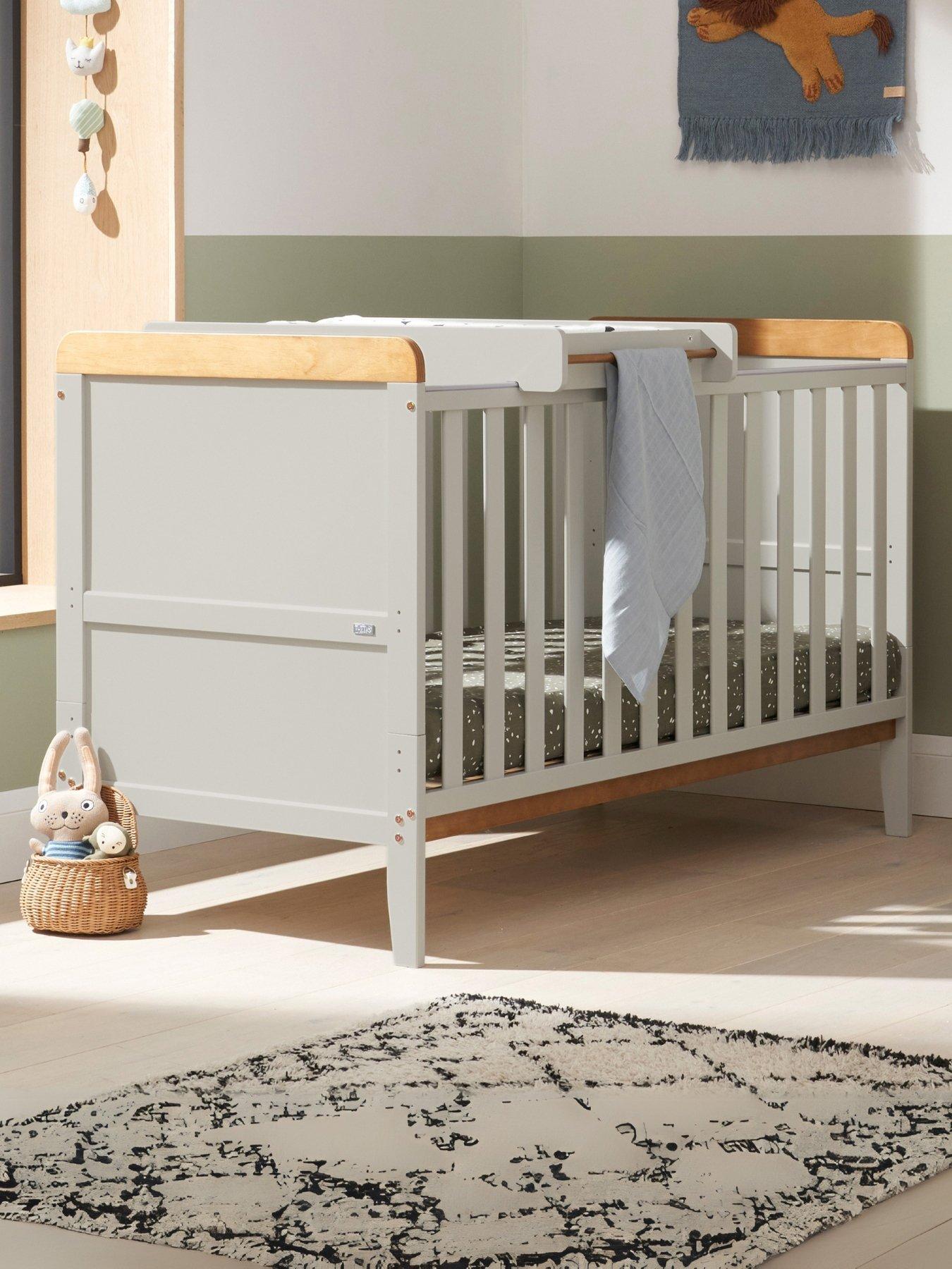 Image 3 of 7 of Tutti Bambini Rio 5 Piece Furniture Set- Dove Grey/Oak (Cot Bed, Cot Top Changer, Sprung Mattress, Chest Changer, Wardrobe)