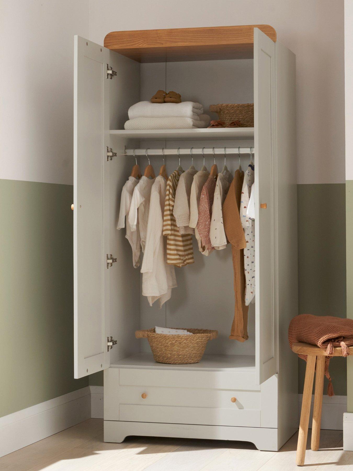 Image 5 of 7 of Tutti Bambini Rio 5 Piece Furniture Set- Dove Grey/Oak (Cot Bed, Cot Top Changer, Sprung Mattress, Chest Changer, Wardrobe)