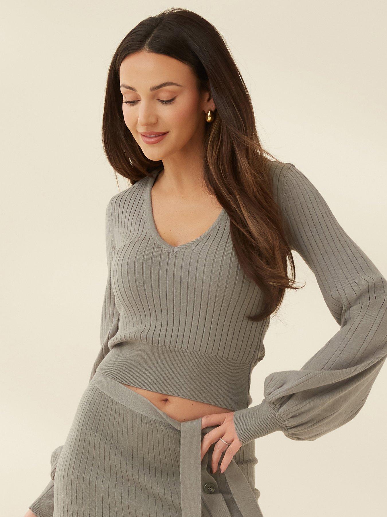 michelle-keegan-knitted-long-sleeve-v-neck-top--nbspolivenbsp