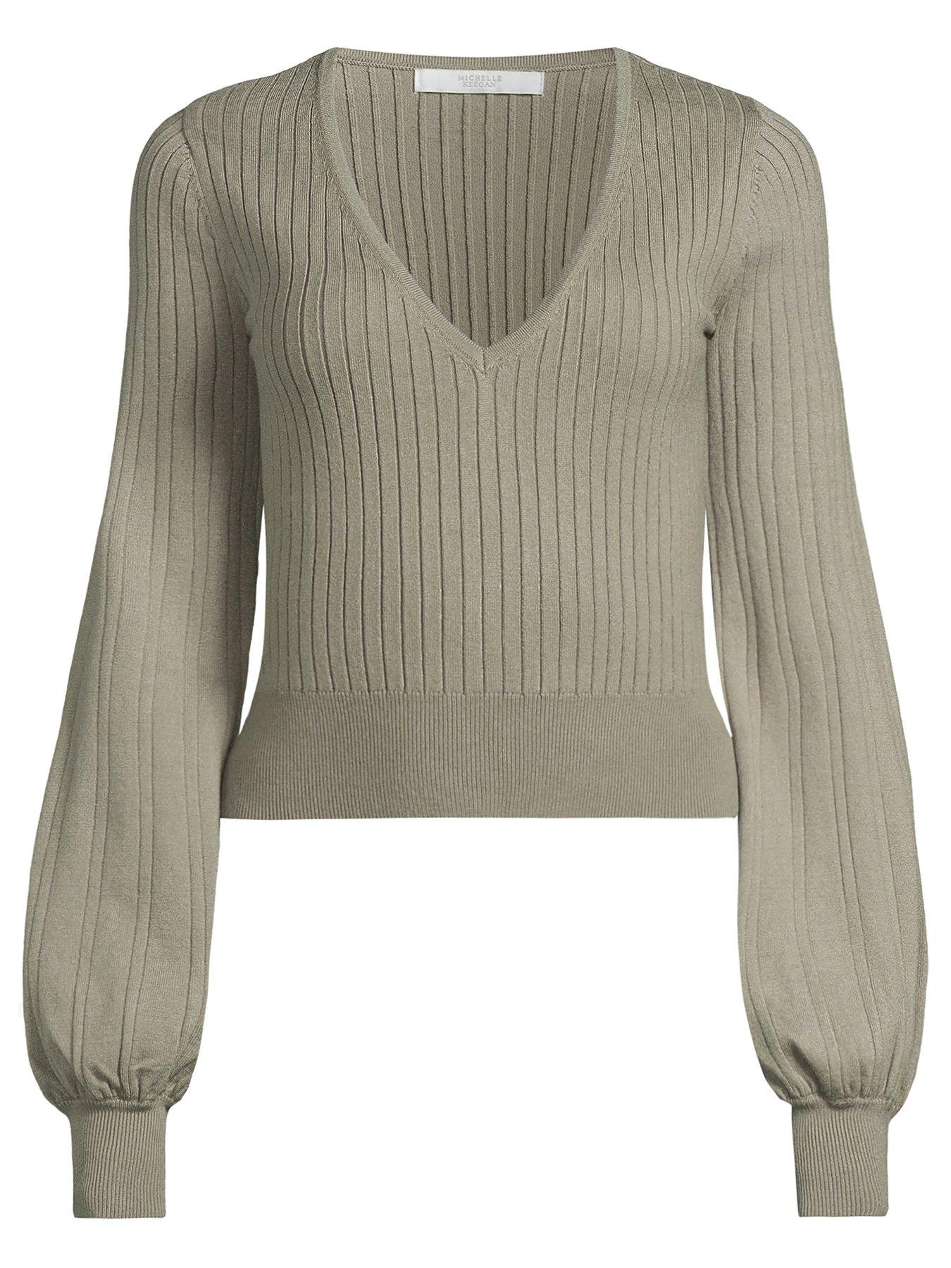 michelle-keegan-knitted-long-sleeve-v-neck-top--nbspolivenbspdetail