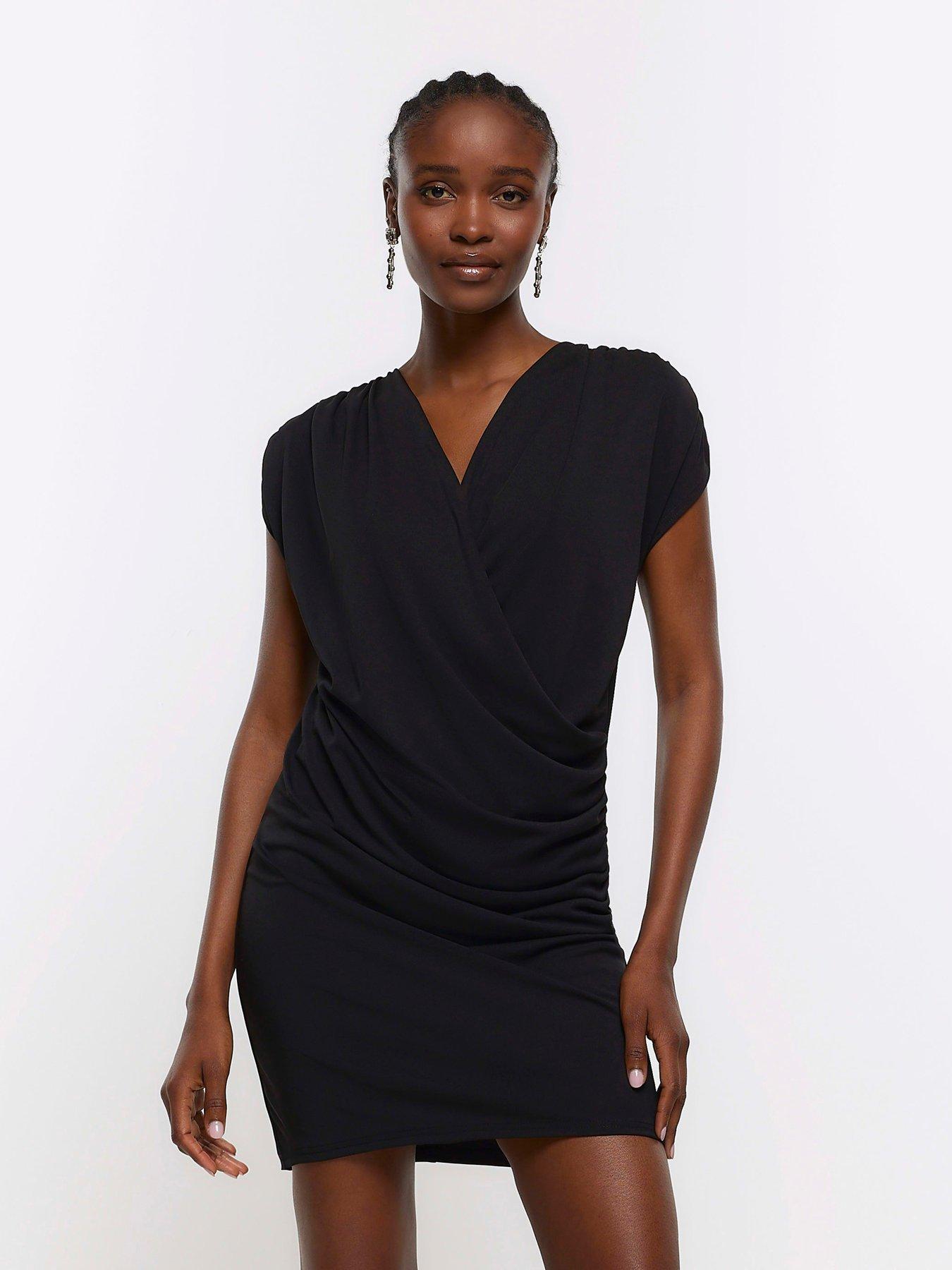 river-island-ruched-drape-mini-dress-blackfront