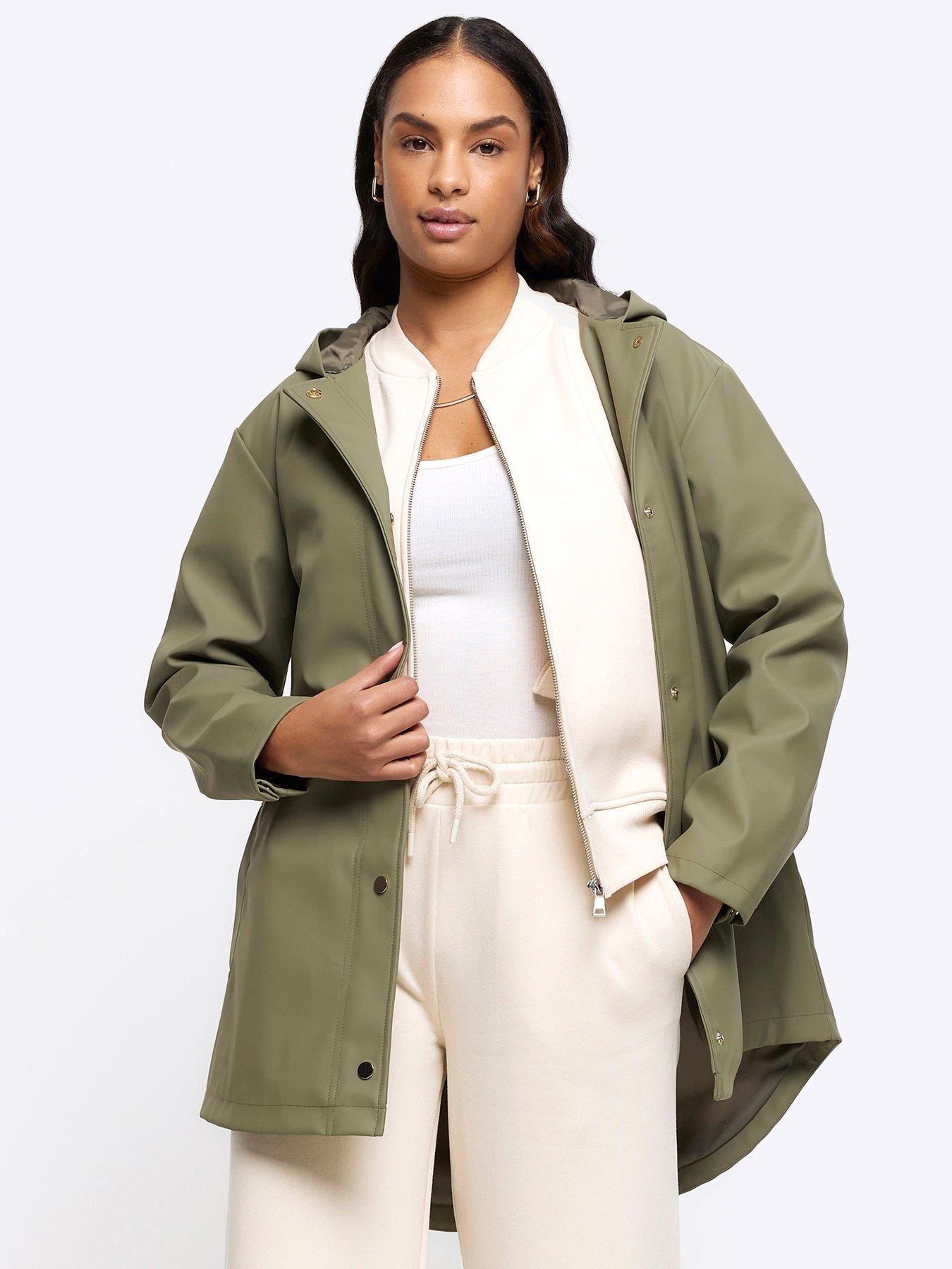 Hooded Rain Coat Khaki