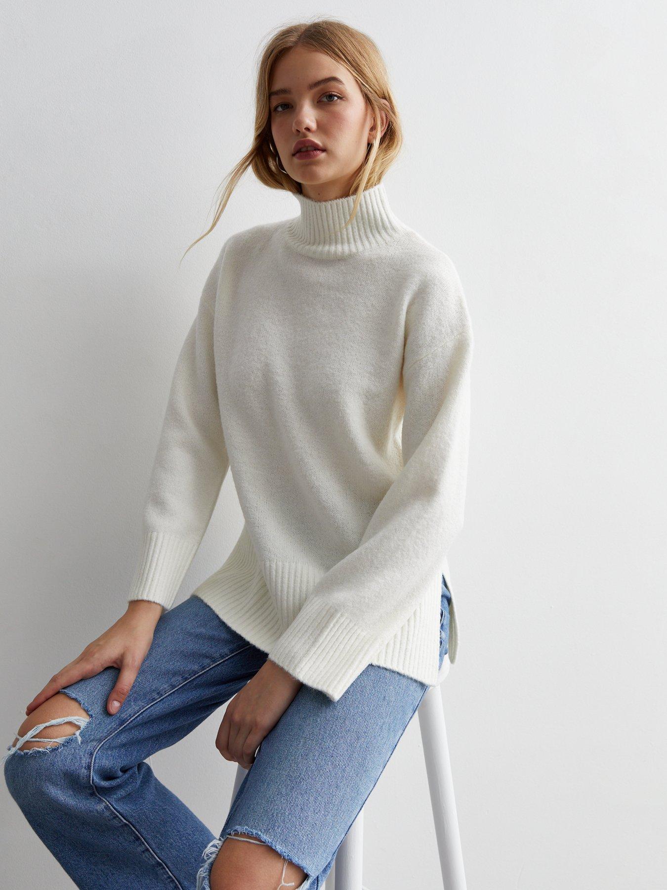 Longline fine knit jumper best sale