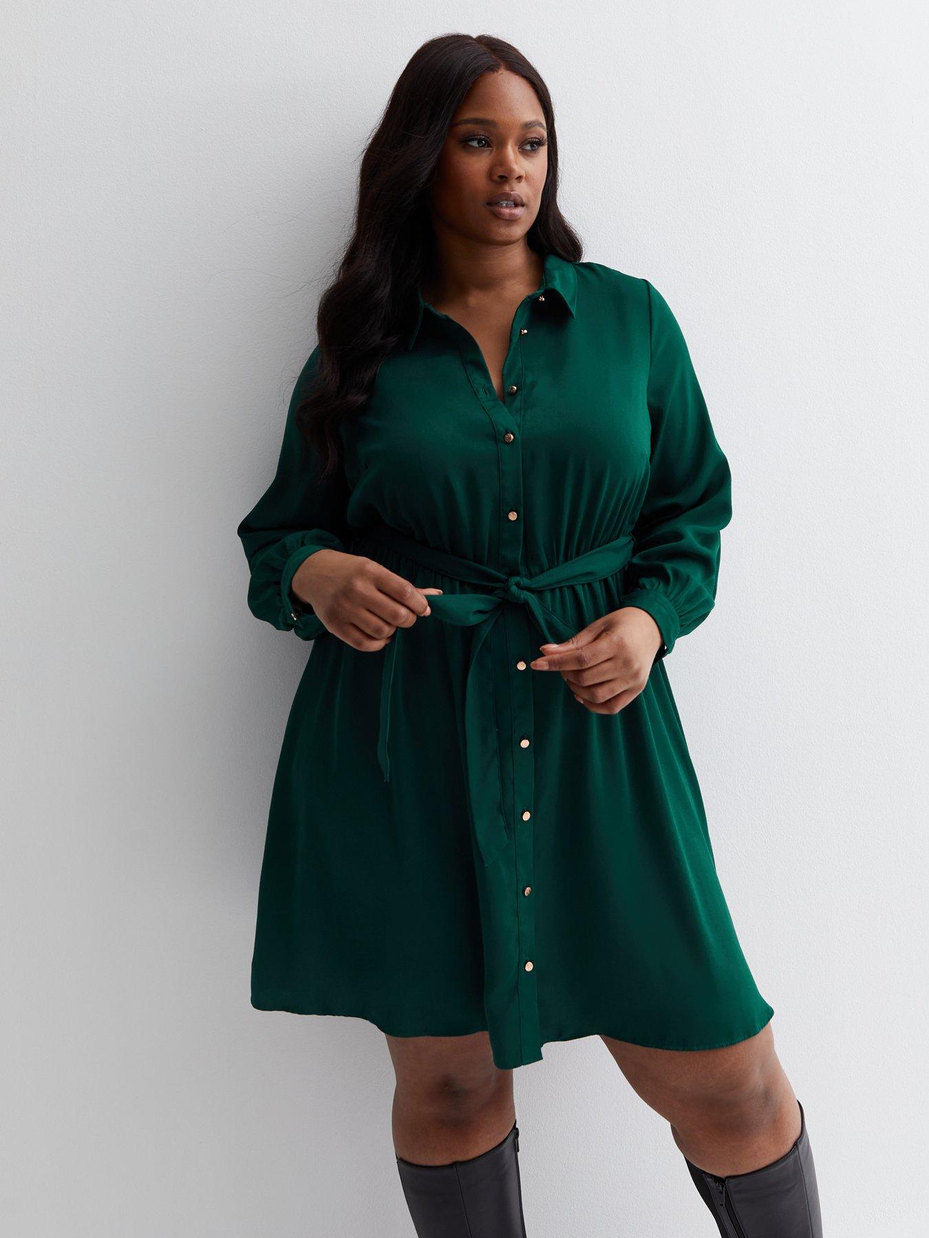 New look shop emerald green dress