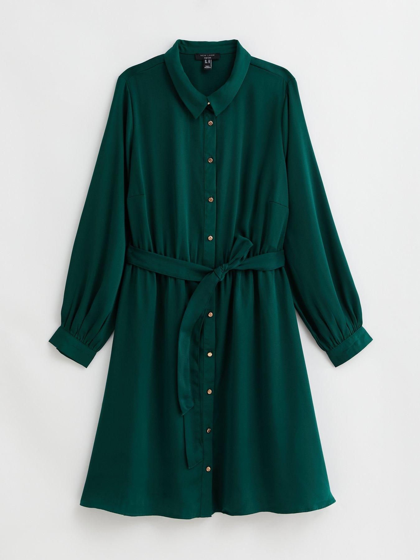 new-look-curves-belted-mini-shirt-dress--nbspdark-greennbspdetail