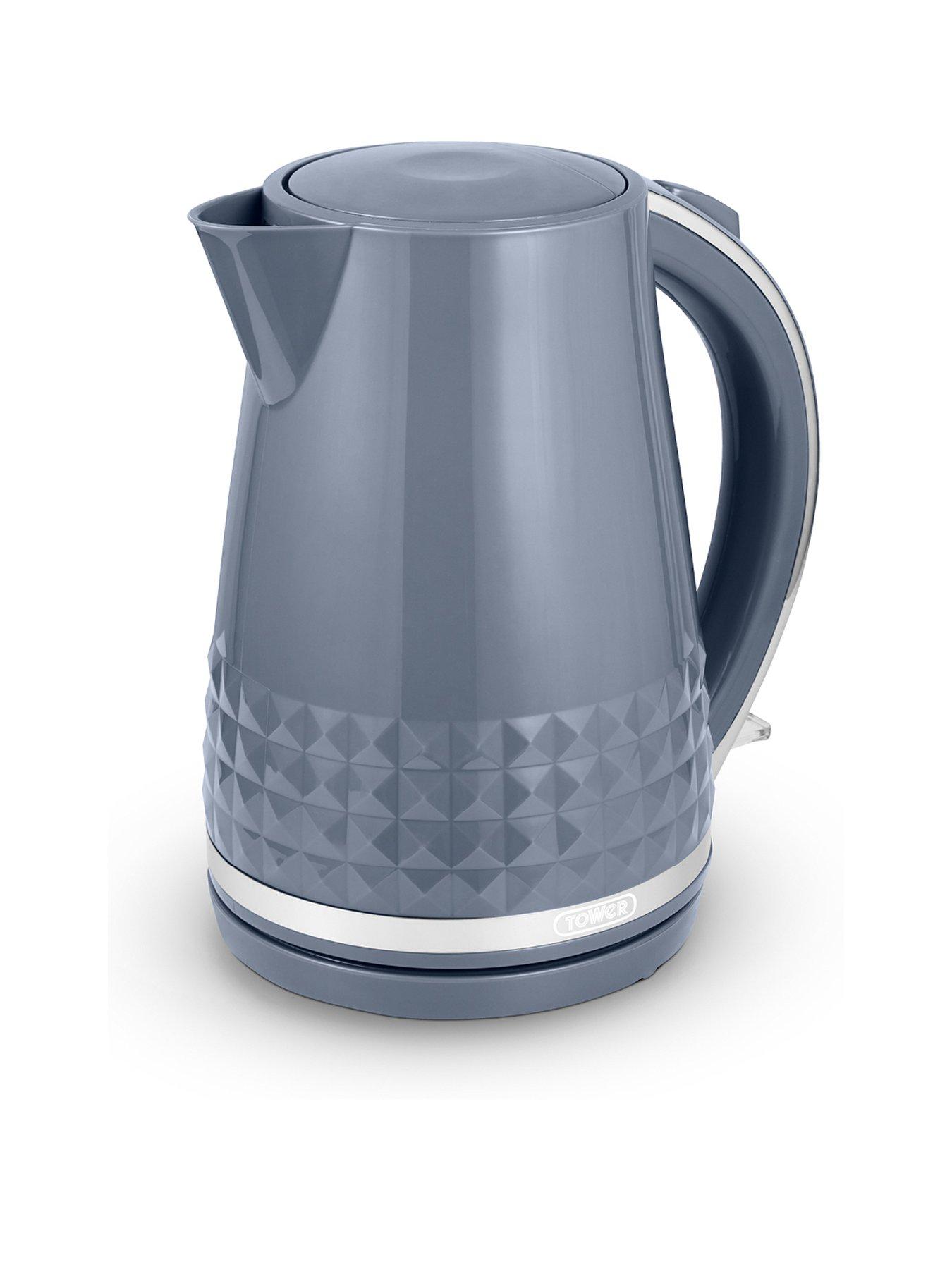 undefined T10075GRY Solitaire Kettle with 360° Swivel Base, Cord Storage, 1.5L, 3KW - Grey and Chrome Accents