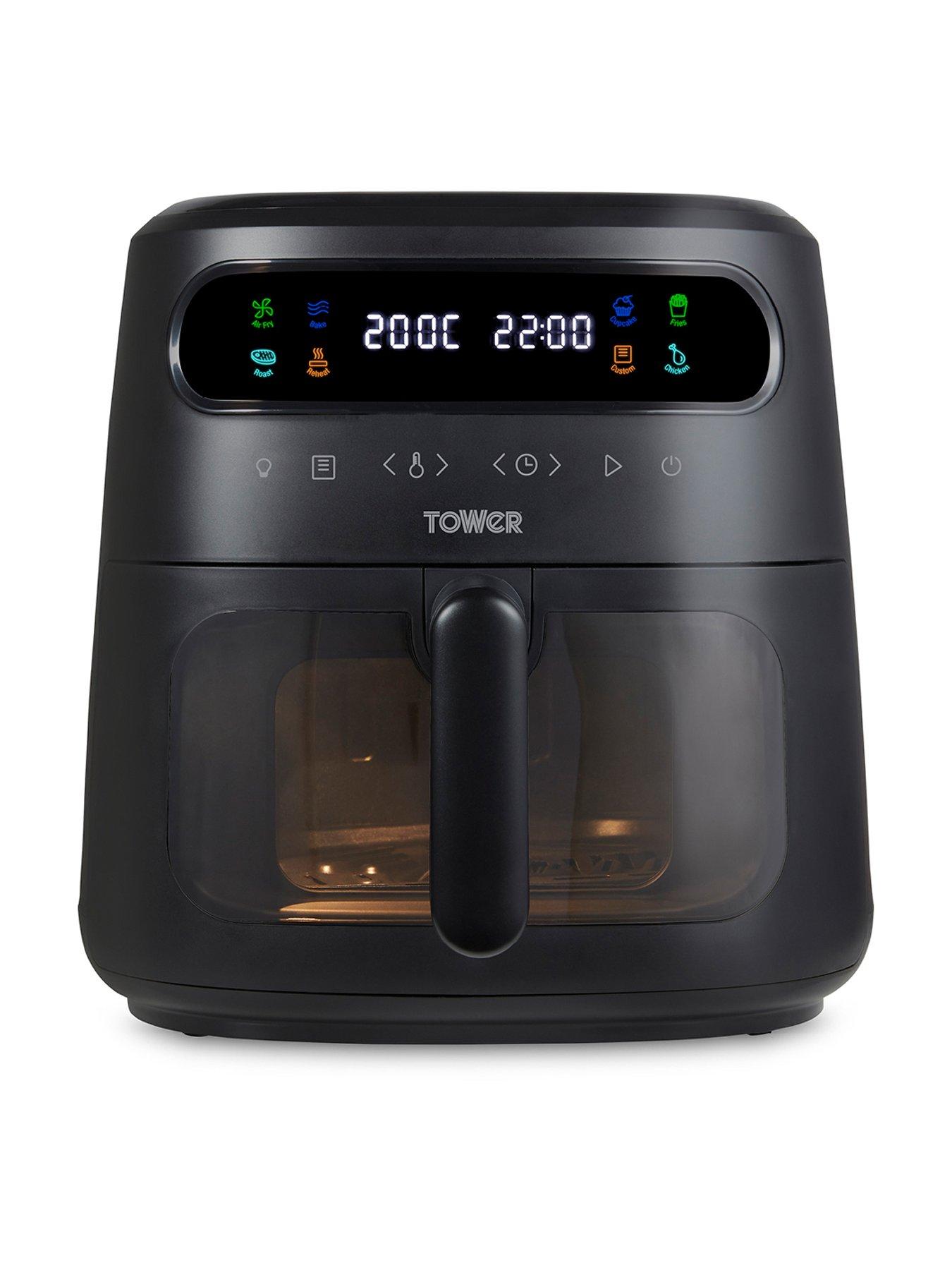 Image of Tower T17123, Vortx Vizion 7.5L Air Fryer with Colour Digital Display, Digital Control Panel  &  7 One-Touch Pre-sets, 1900W, Black