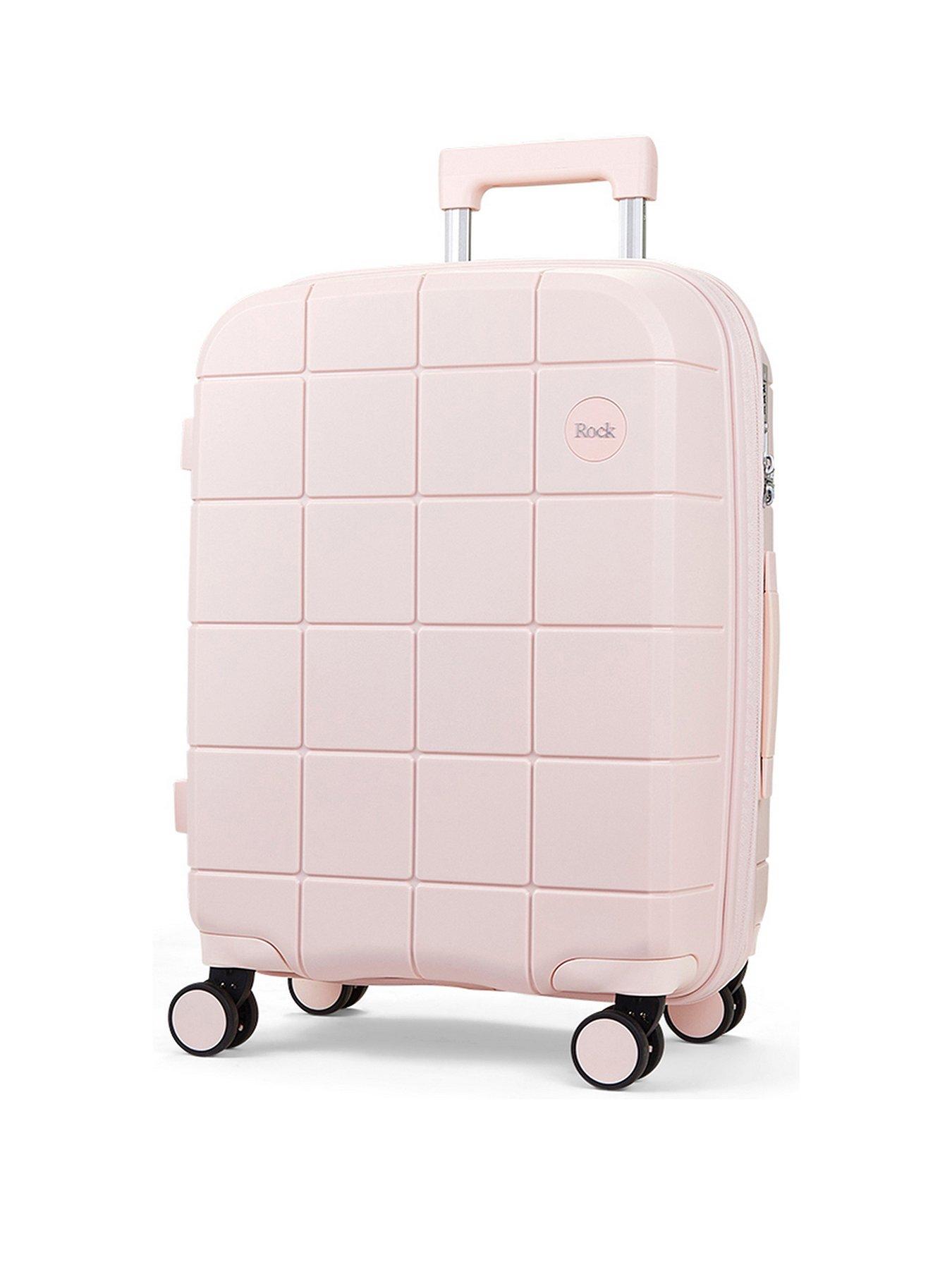 Rock Luggage Pixel 8 wheel Hardshell Small Suitcase with TSA lock Pastel Pink Very Ireland