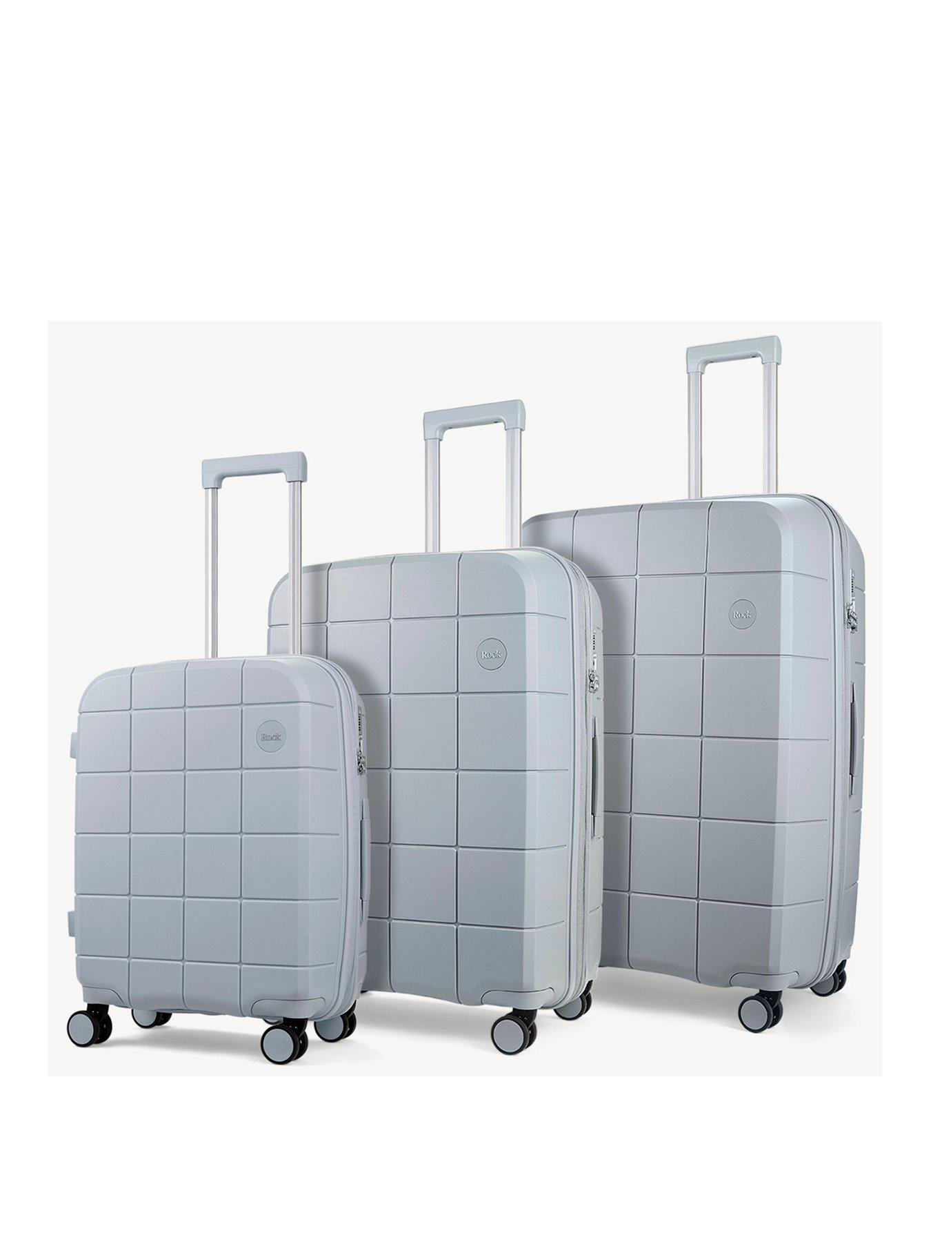 Rock Luggage Pixel 8 wheel Hardshell 3 piece Suitcase with TSA Lock Grey Very Ireland