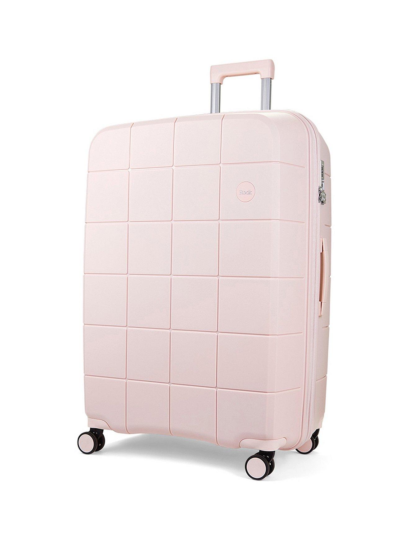 Rock Luggage Pixel 8 wheel Hardshell Large Suitcase with TSA Lock Pastel Pink Very Ireland