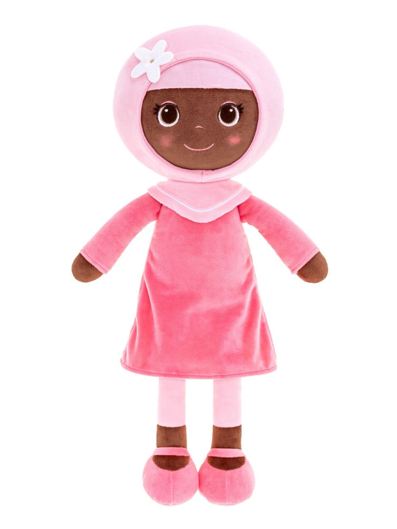 Bibinee Dolls Bibinee Doll - Amirah Doll Pretty In Pink - Soft Plush Black Doll