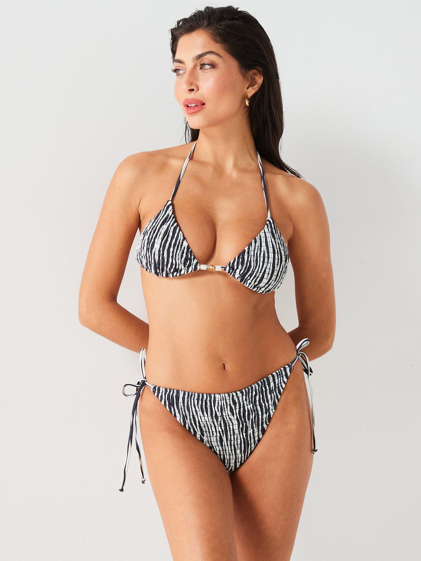 v-by-very-shirred-detail-triangle-bikini-top-blackwhite