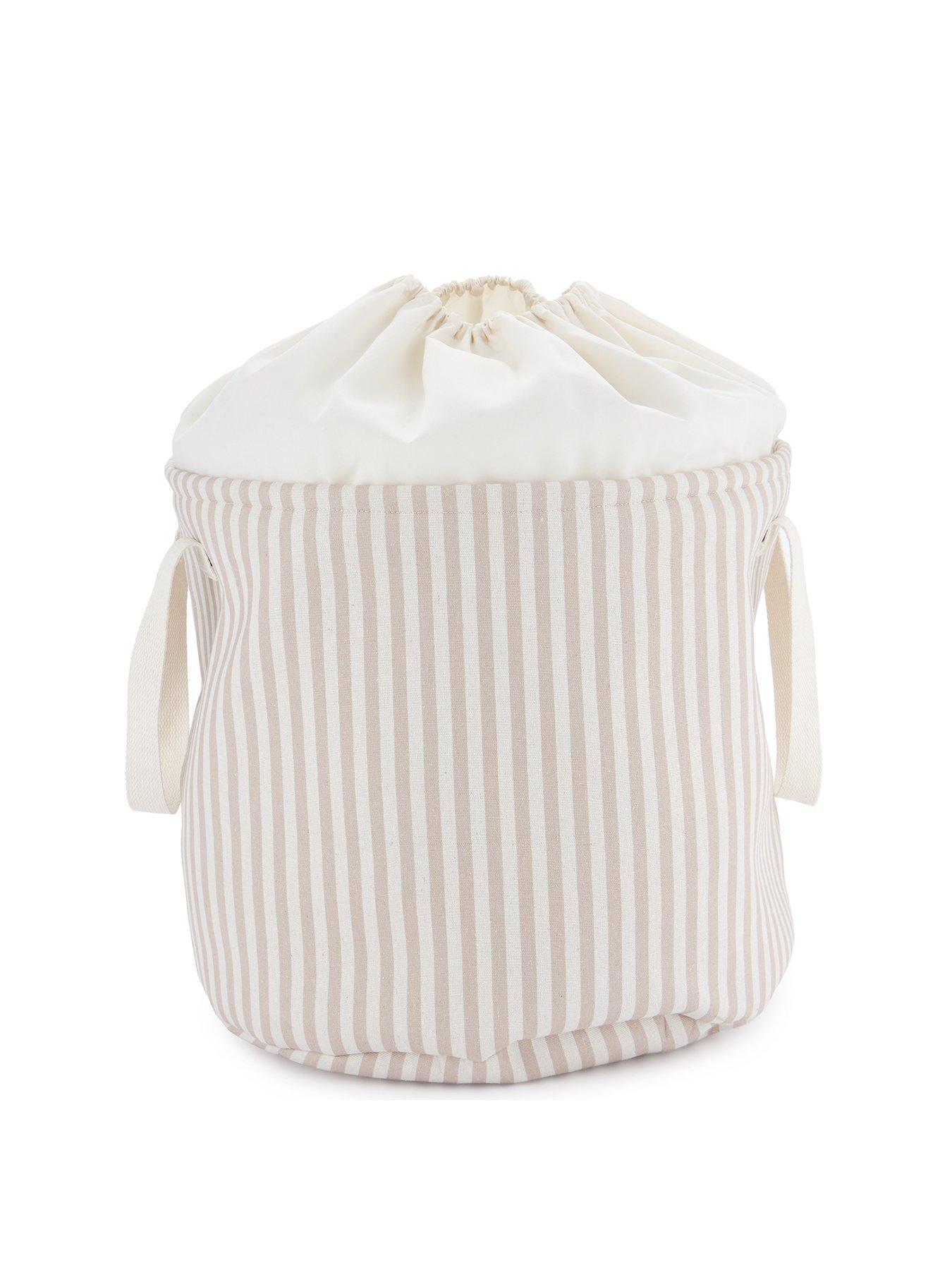 very-home-drawstring-storage-beige-stripestillFront