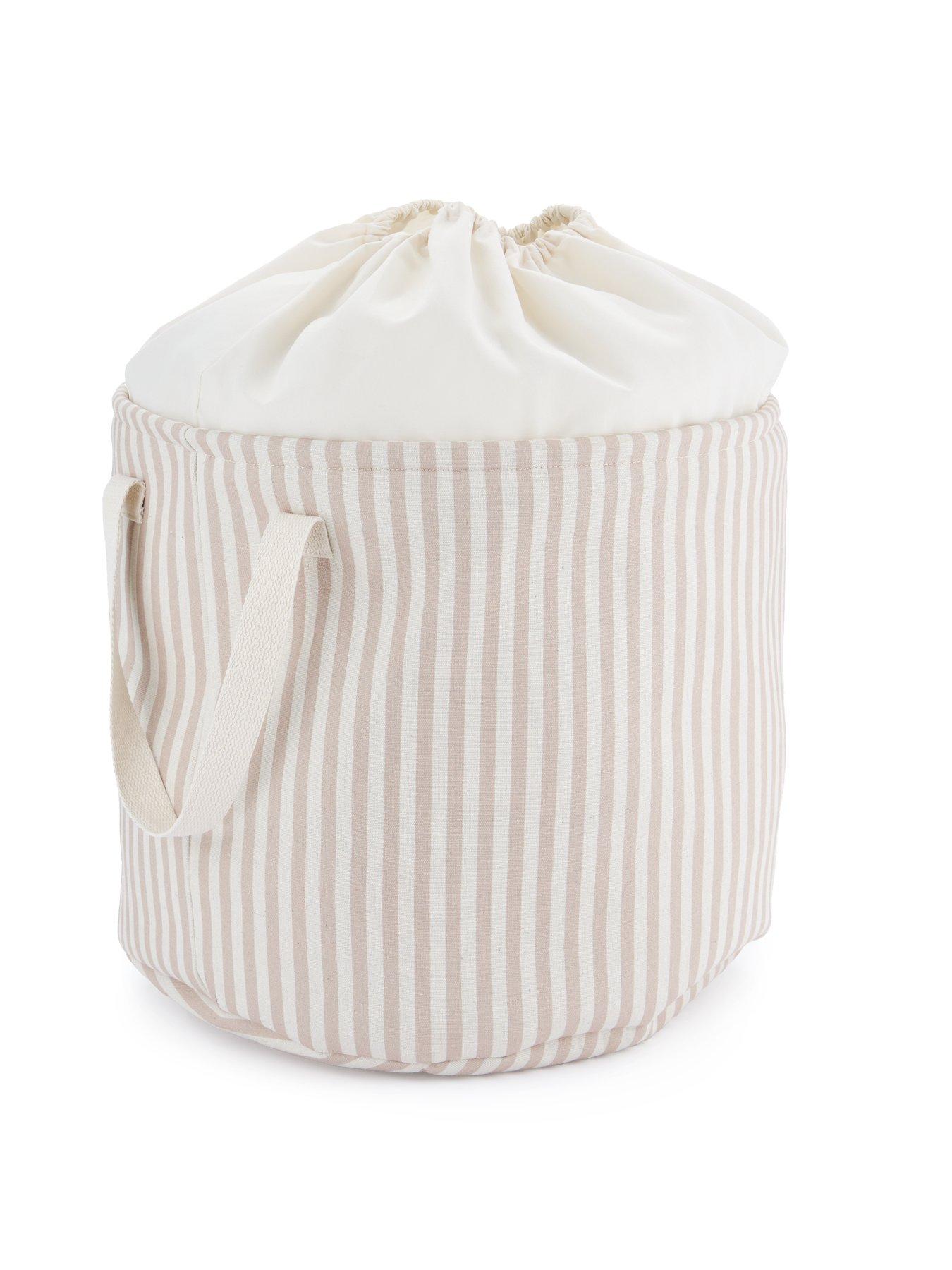 very-home-drawstring-storage-beige-stripeback