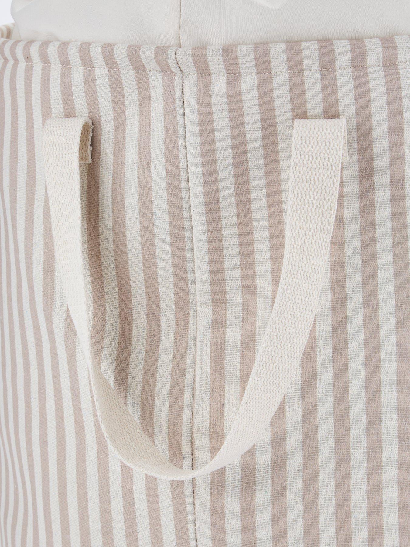 very-home-drawstring-storage-beige-stripeoutfit