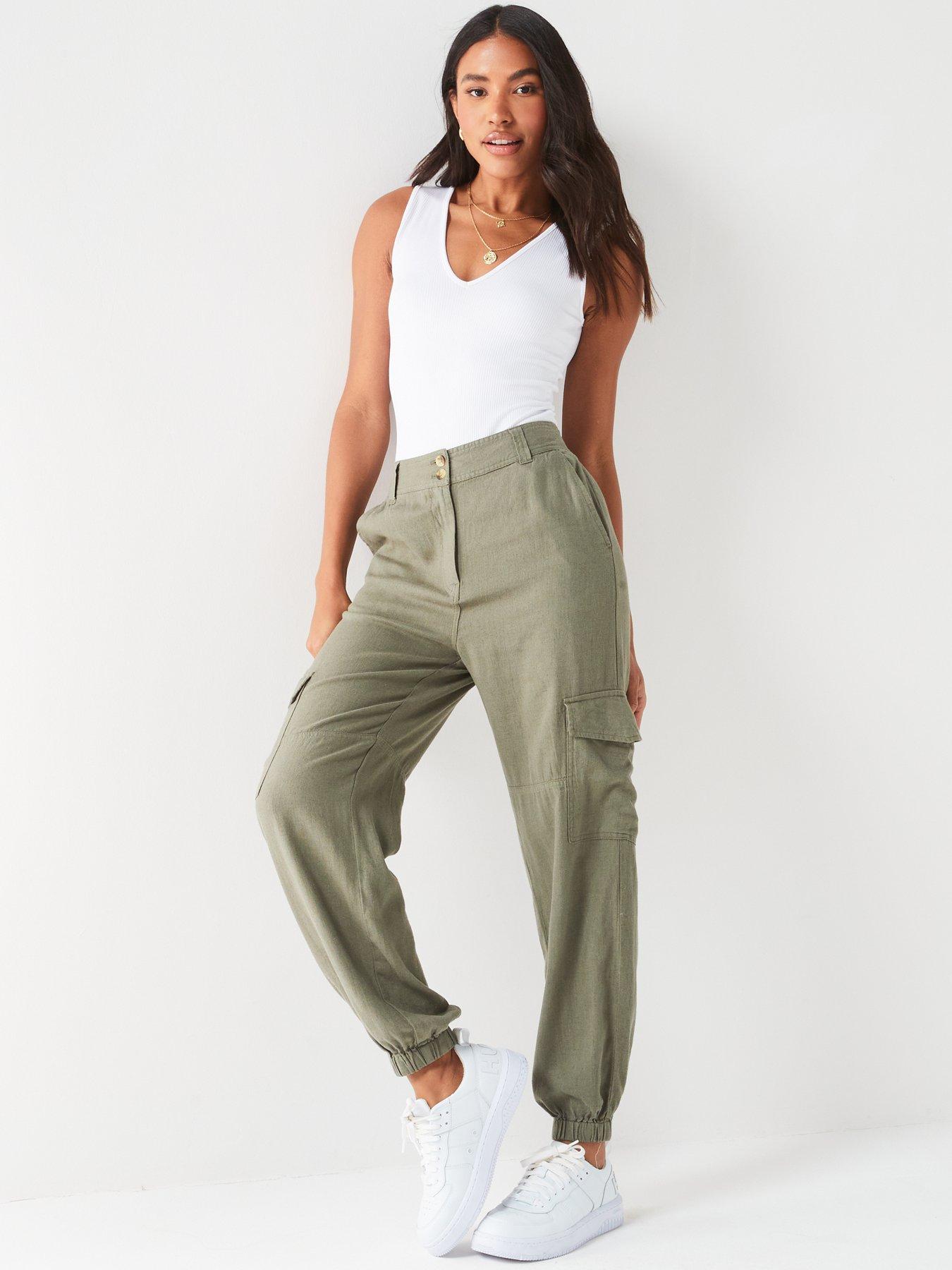 v-by-very-linen-blend-cargonbsptrousers-khakinbspoutfit