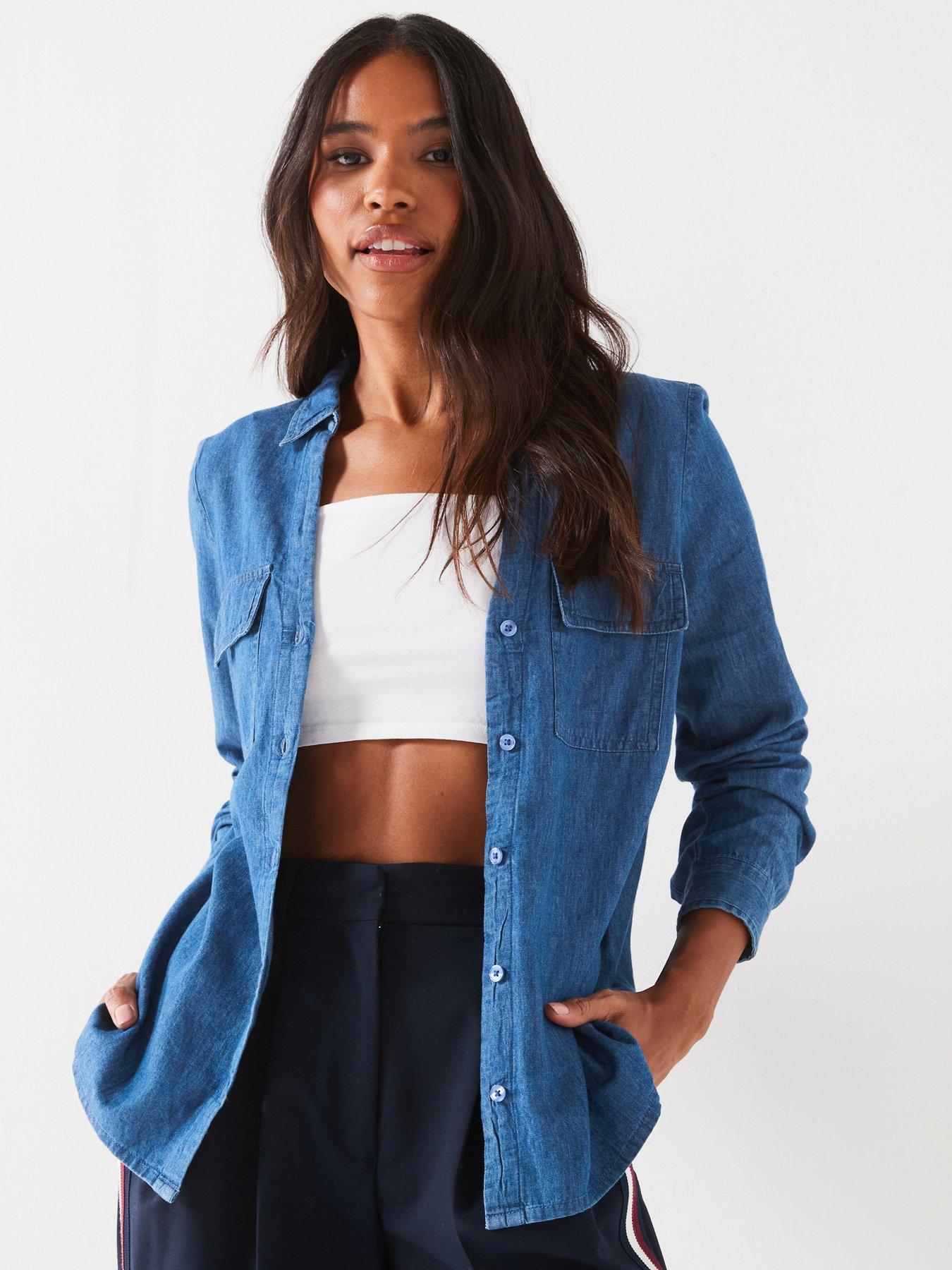 v-by-very-open-collar-denim-shirt-dark-washfront