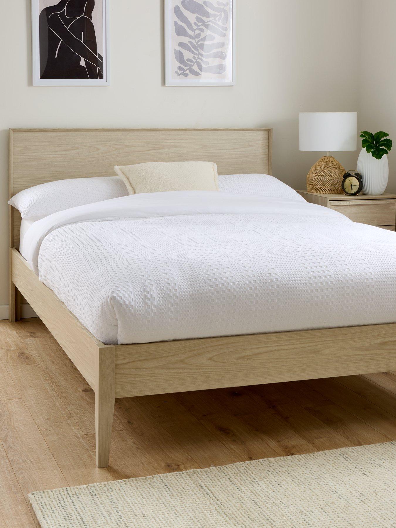 very-home-marcelnbspbed-frame-with-mattress-options-buy-amp-savenbsp--light-oak