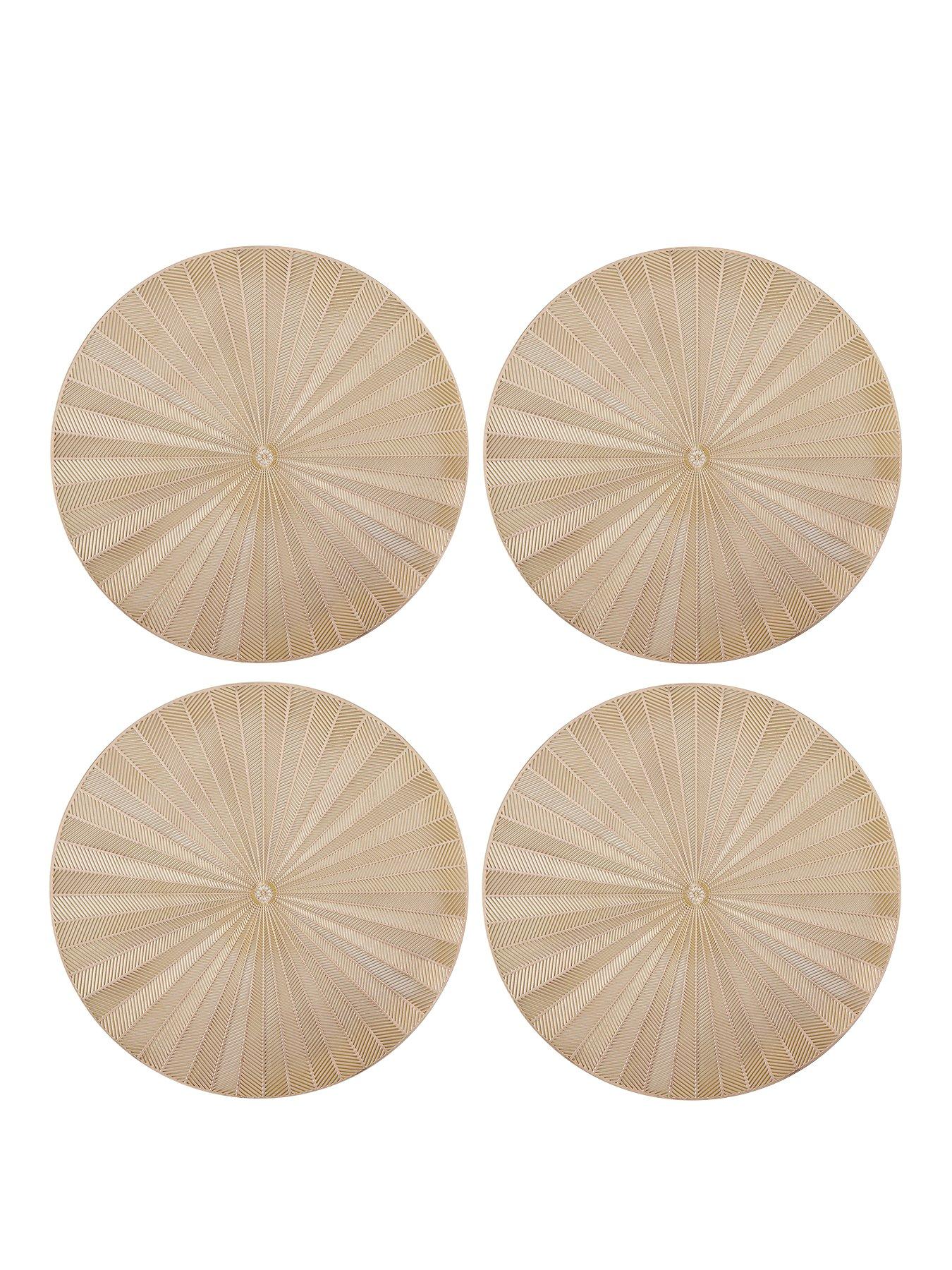 Image of Mikasa Mk Round Placemat Set Of 4 Gold Pu