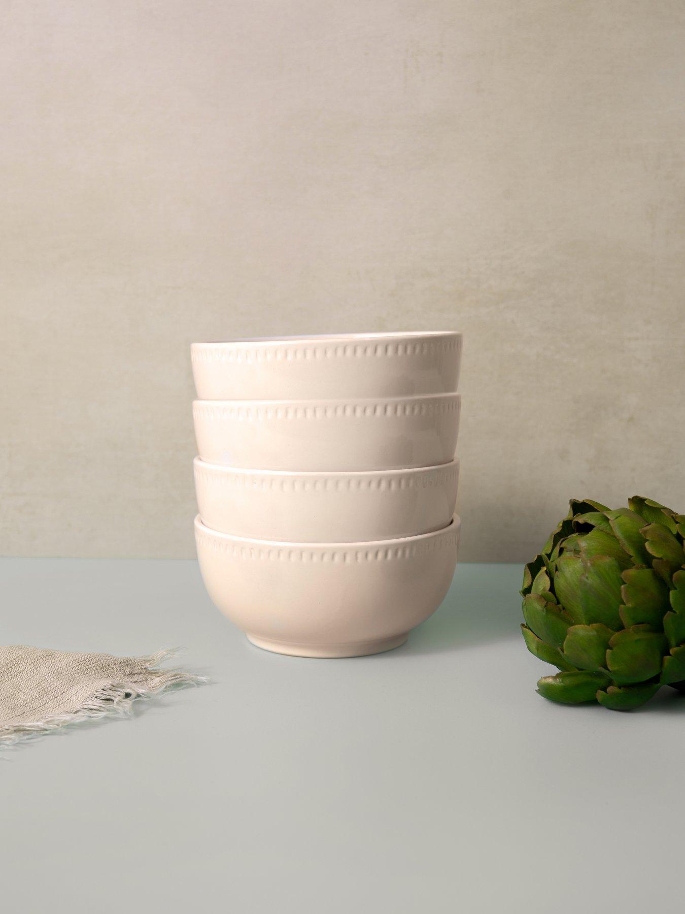 Image 5 of 7 of Mikasa Cranborne Set of 4 Cream Stoneware Cereal Bowls