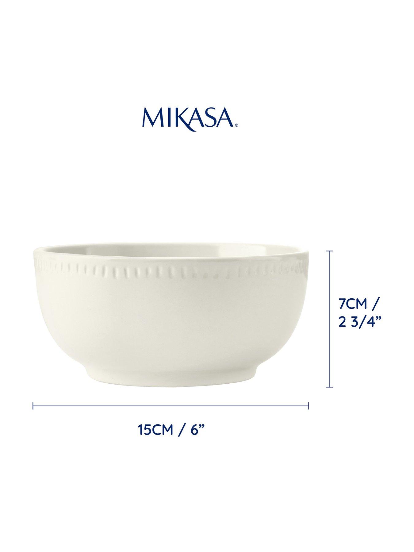 Image 7 of 7 of Mikasa Cranborne Set of 4 Cream Stoneware Cereal Bowls