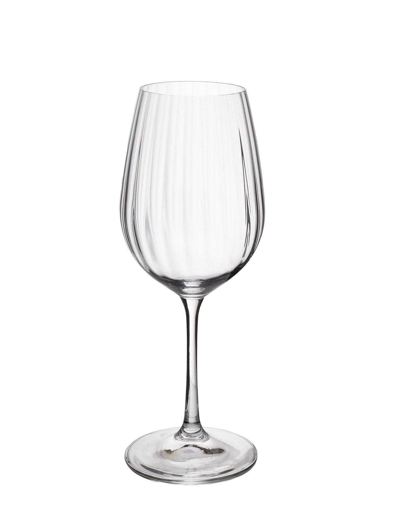 Image 2 of 4 of Mikasa Treviso Set of 4 Ridged Crystal White Wine Glasses