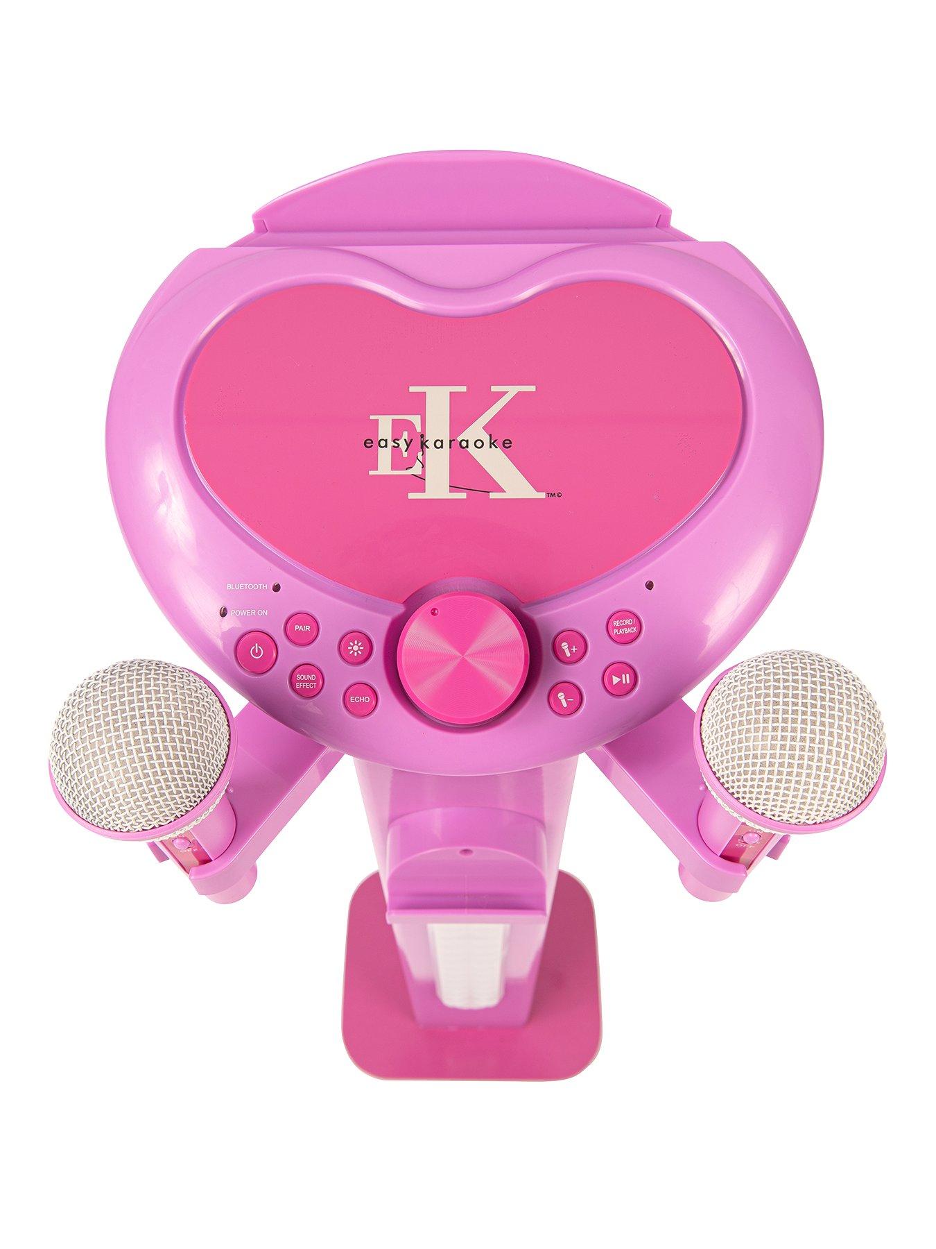 Image 2 of 7 of Easy Karaoke Bluetooth Kids Singalong Pedestal Karaoke Machine Pink