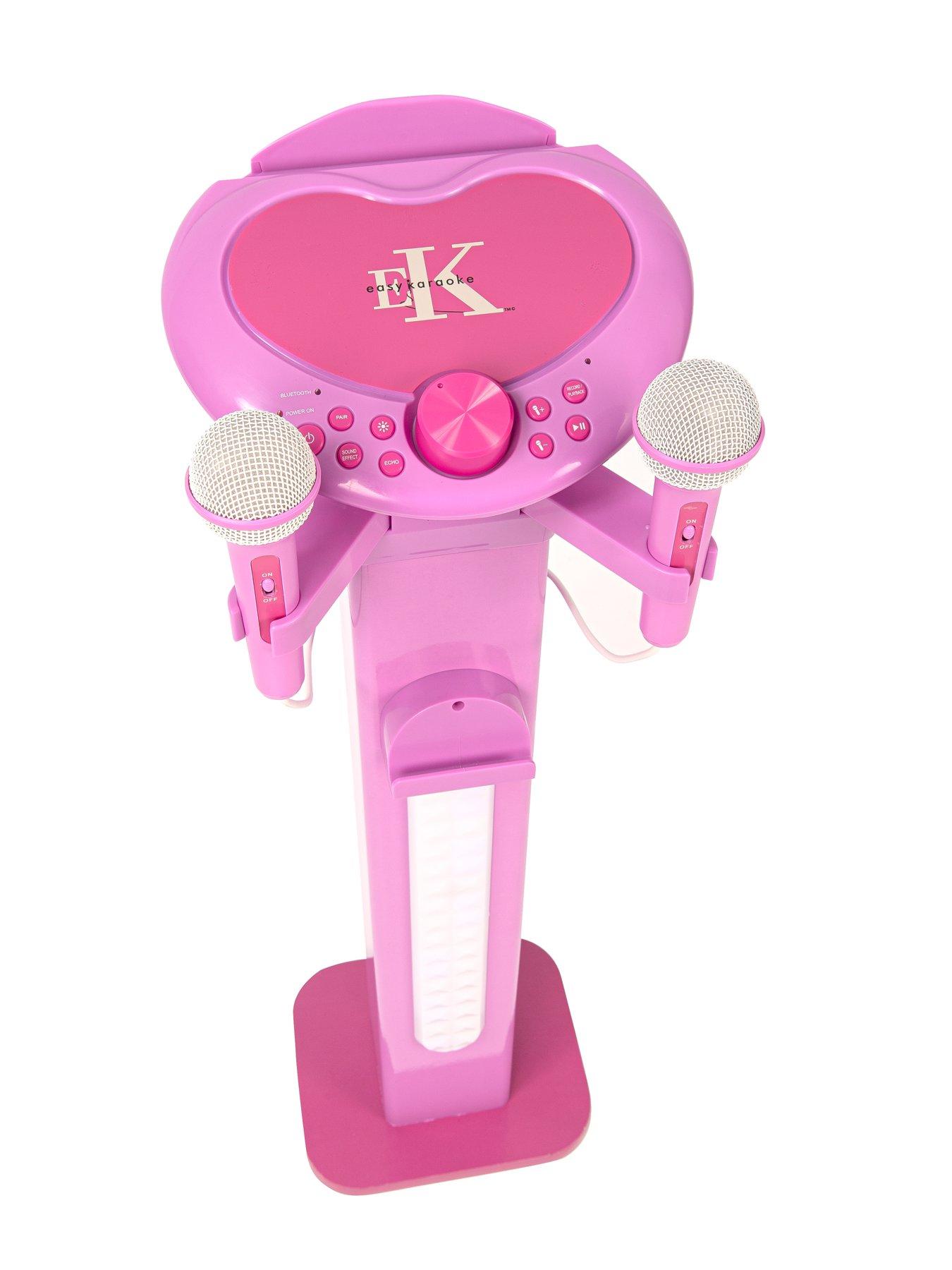 Image 3 of 7 of Easy Karaoke Bluetooth Kids Singalong Pedestal Karaoke Machine Pink
