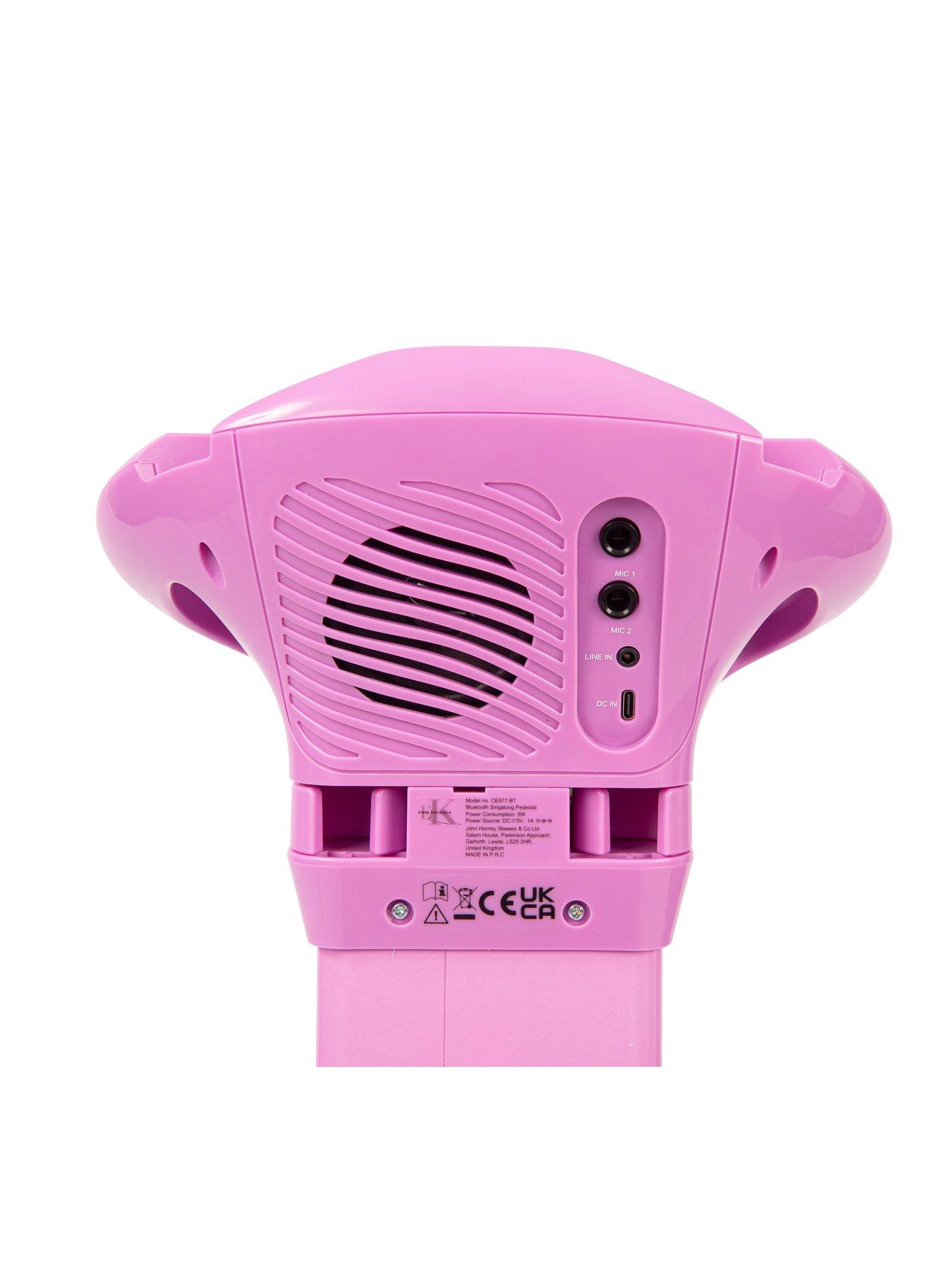 Image 4 of 7 of Easy Karaoke Bluetooth Kids Singalong Pedestal Karaoke Machine Pink