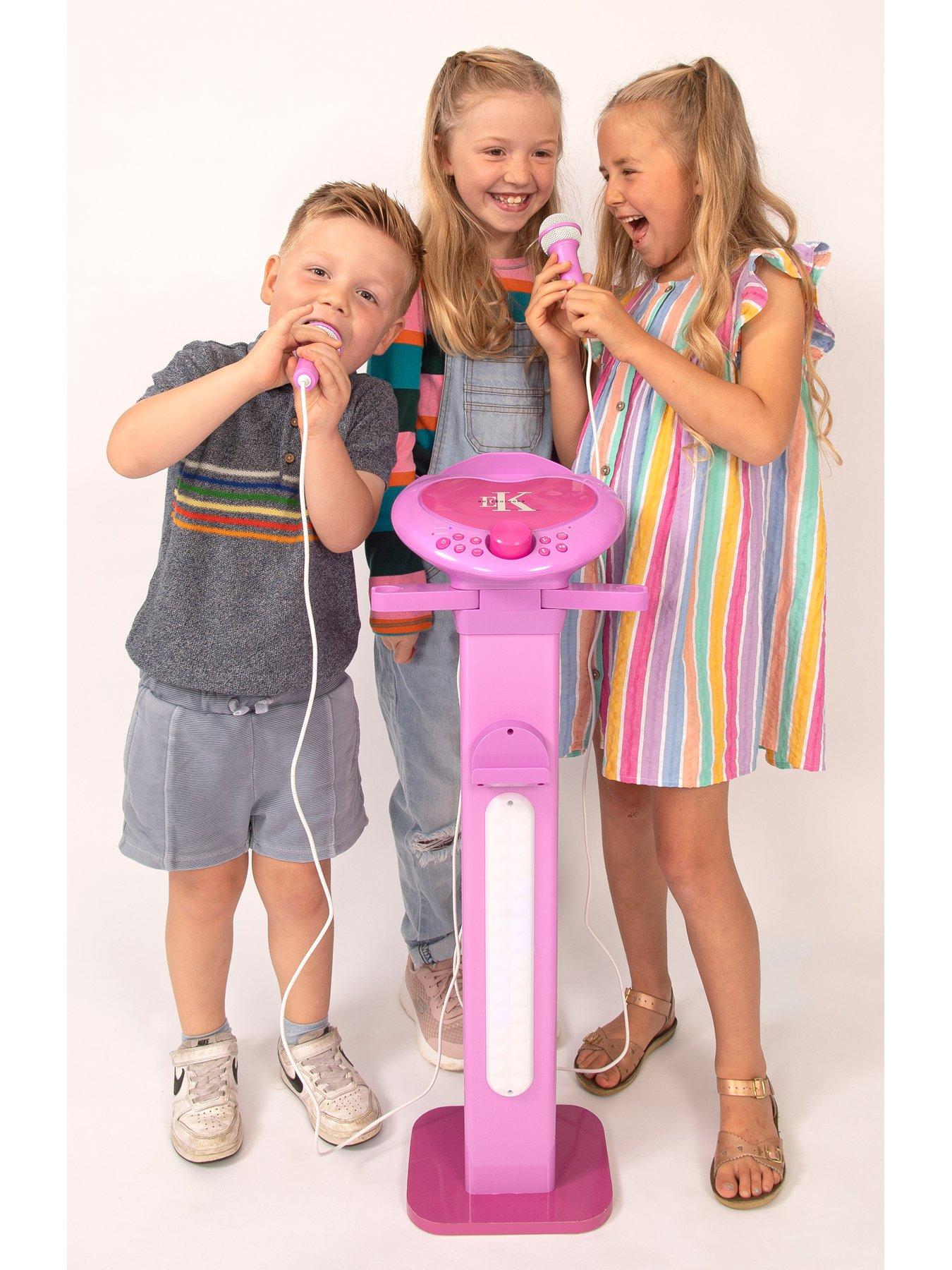 Image 6 of 7 of Easy Karaoke Bluetooth Kids Singalong Pedestal Karaoke Machine Pink