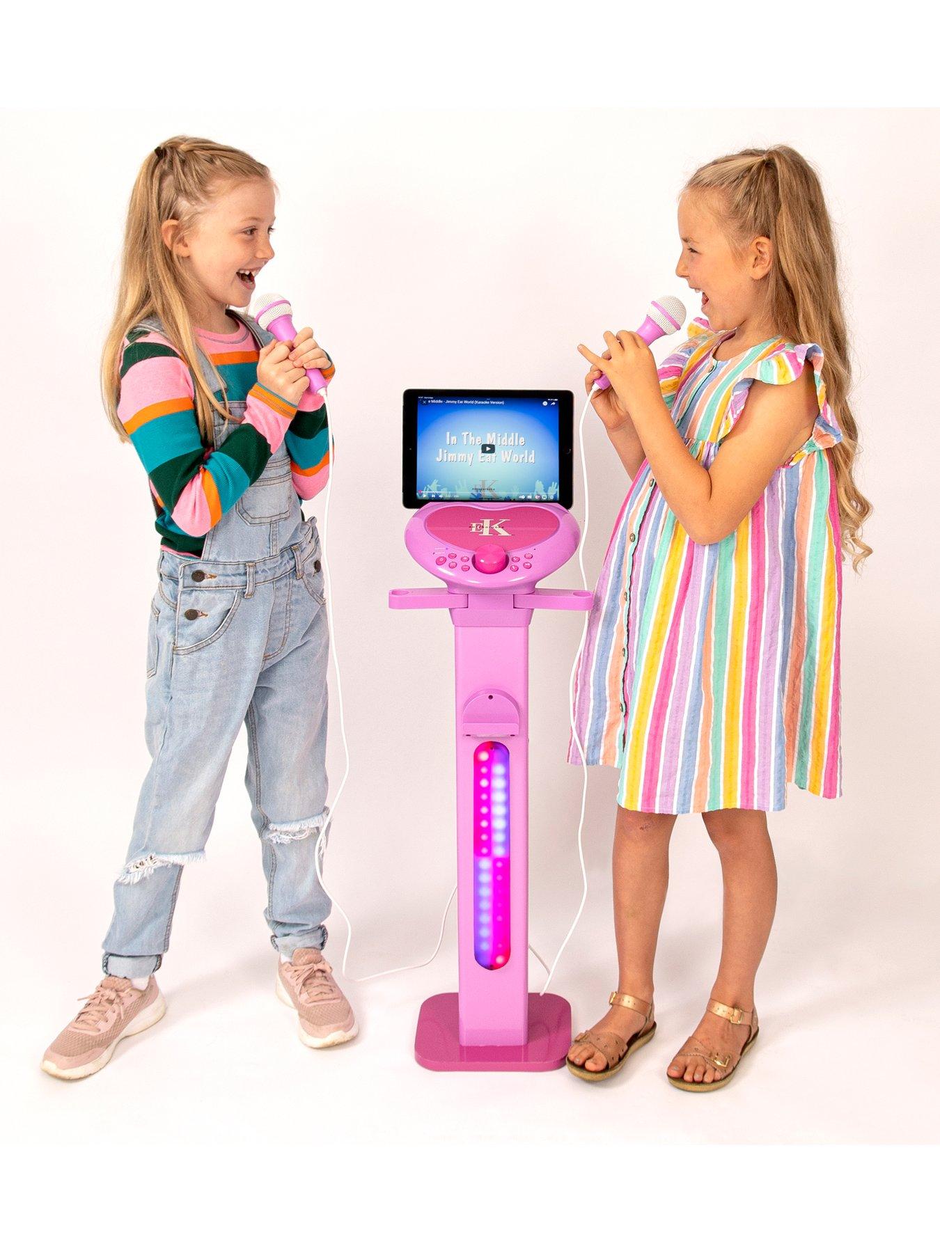 Image 7 of 7 of Easy Karaoke Bluetooth Kids Singalong Pedestal Karaoke Machine Pink