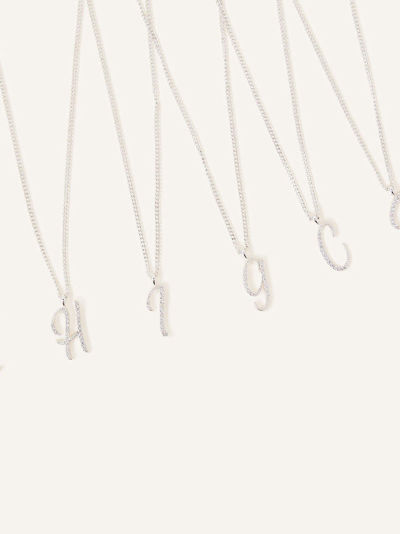 Initial necklace store silver