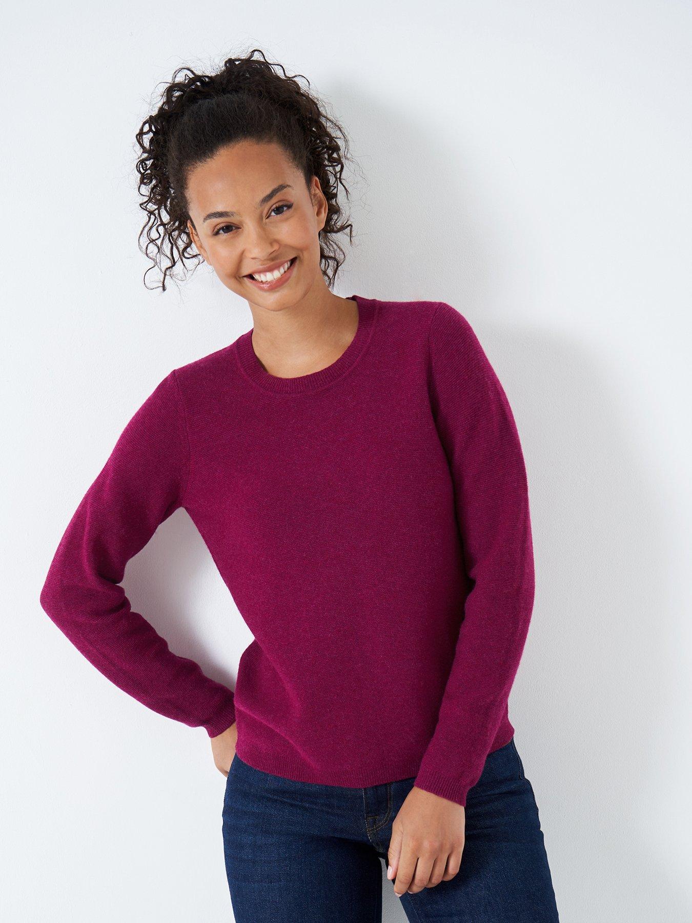 Harmony Merino Wool Crew Neck Jumper Red