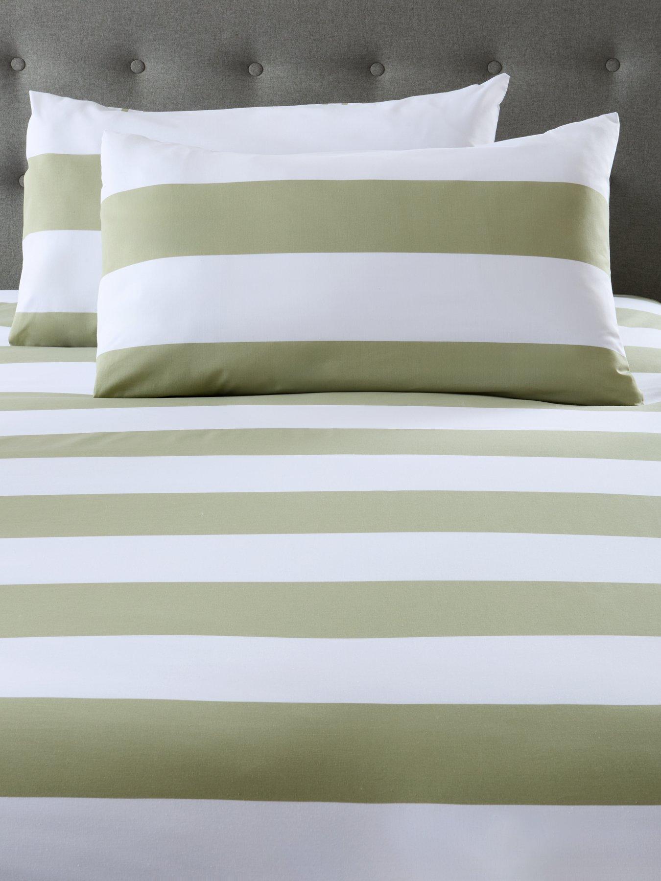 everyday-modern-stripe-duvet-cover-set-greenwhiteoutfit