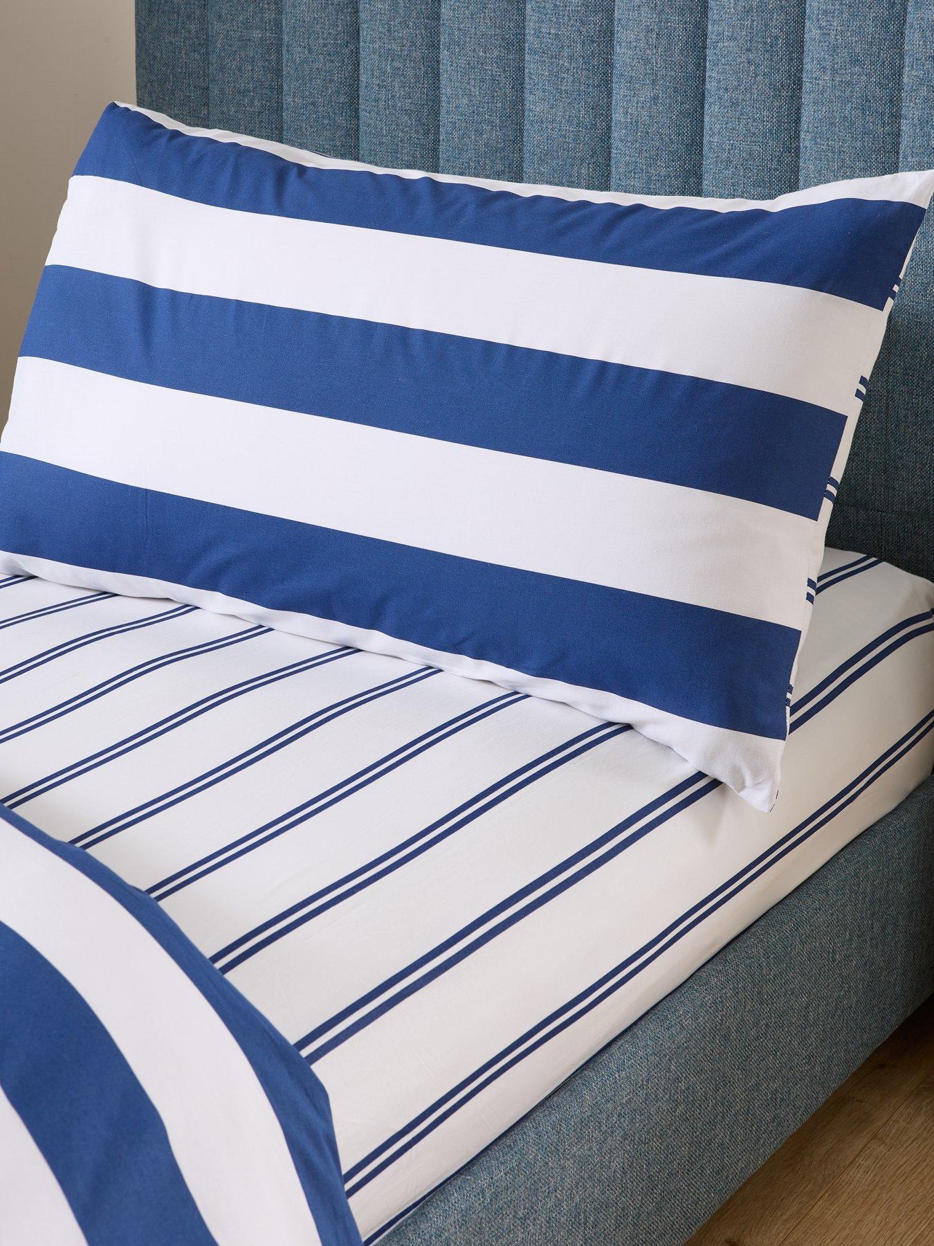 very-home-stripe-kids-fitted-sheet-blue