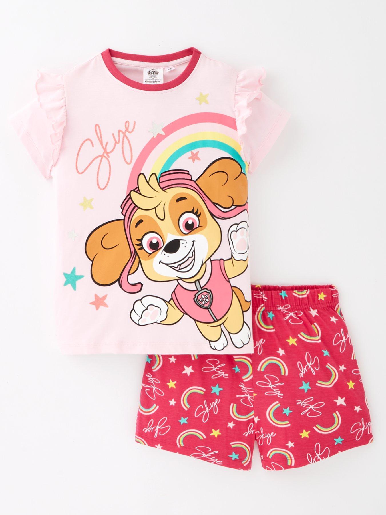 paw-patrol-skye-frill-short-sleeve-pyjamas-pink