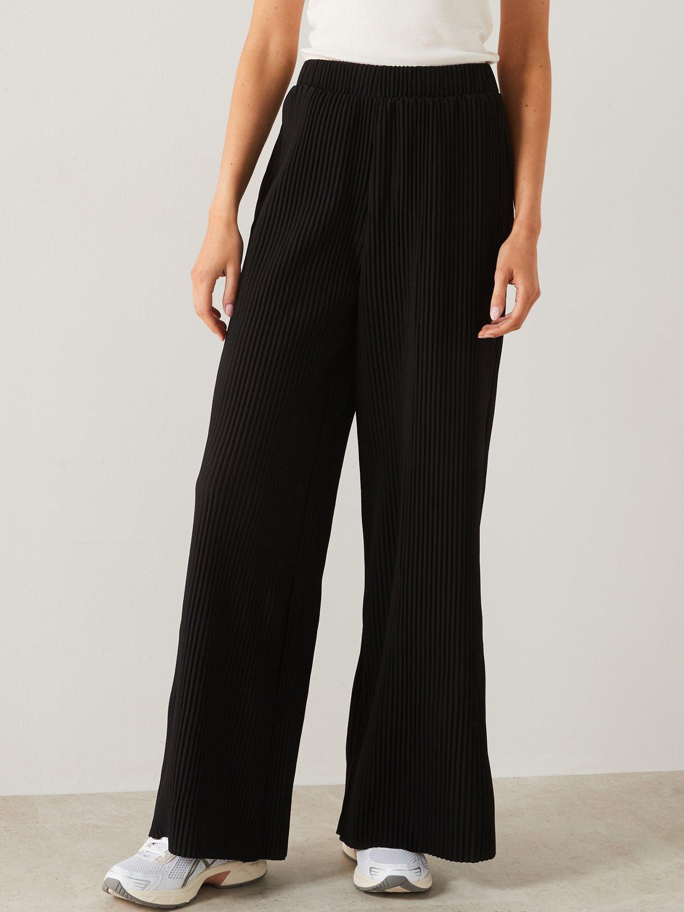 pieces-high-waist-jersey-trouser-black