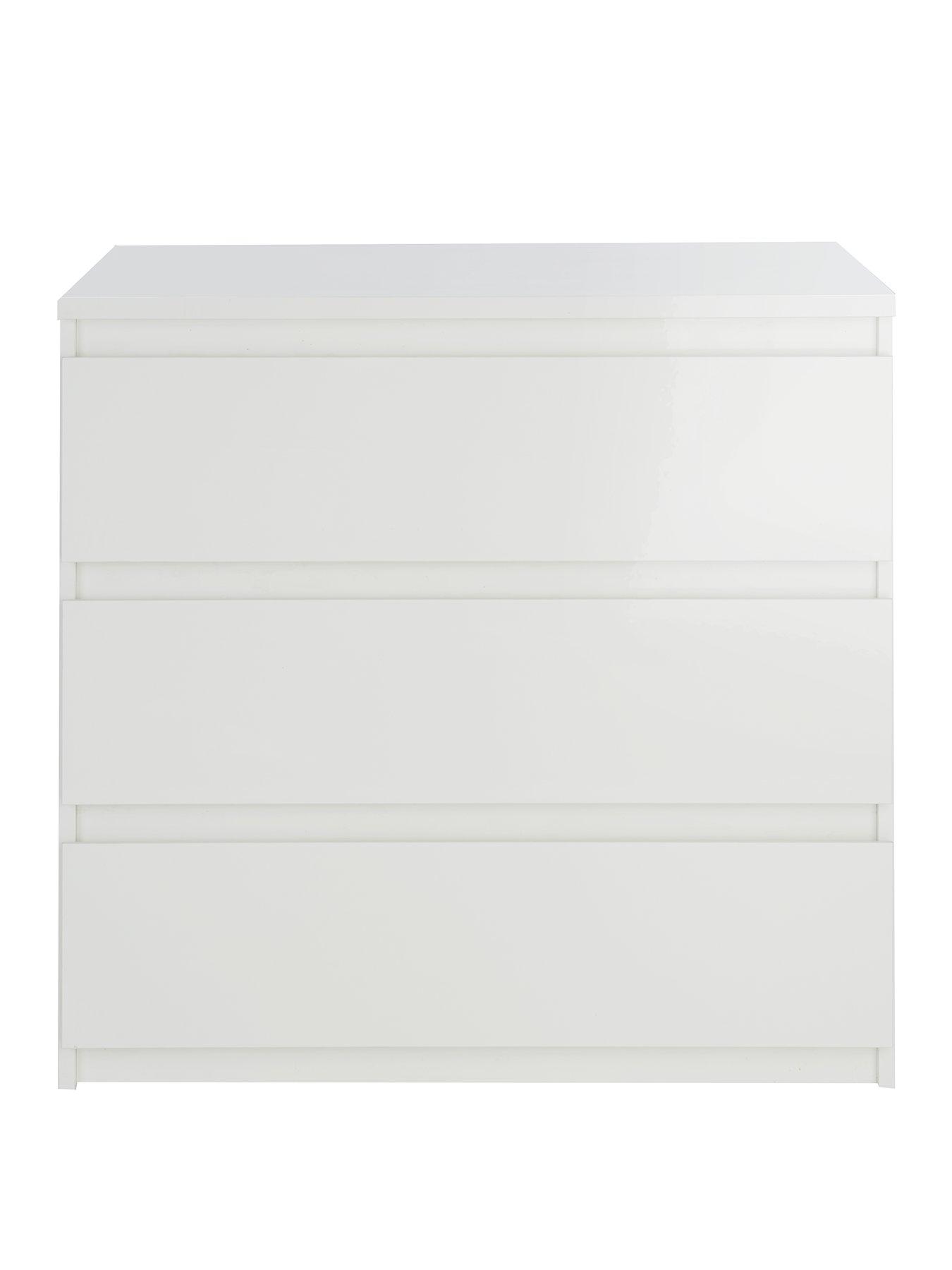 Image 2 of 6 of Very Home Layton Gloss 3 Drawer Chest&nbsp;- White - FSC&reg; Certified