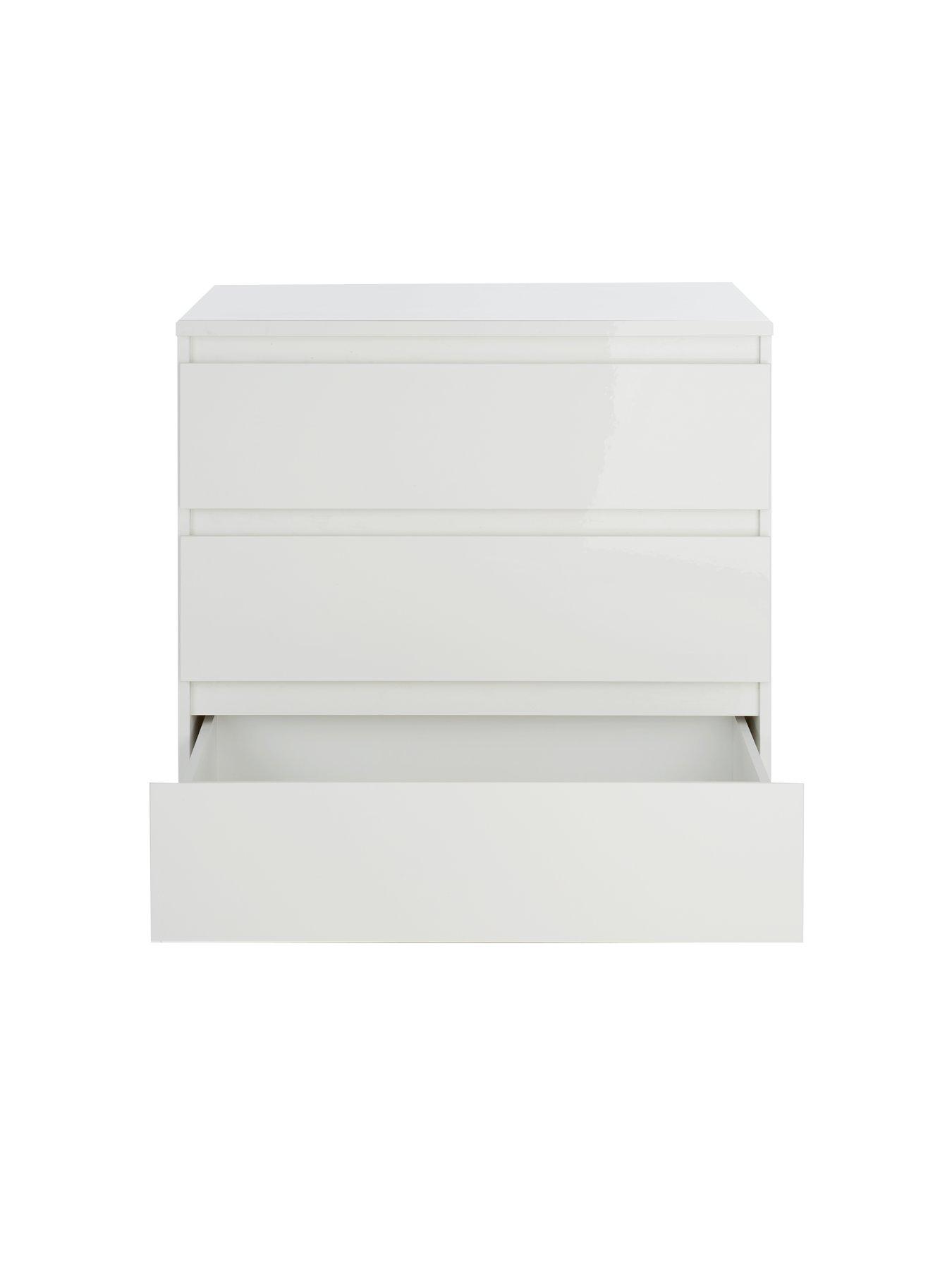 Image 4 of 6 of Very Home Layton Gloss 3 Drawer Chest&nbsp;- White - FSC&reg; Certified