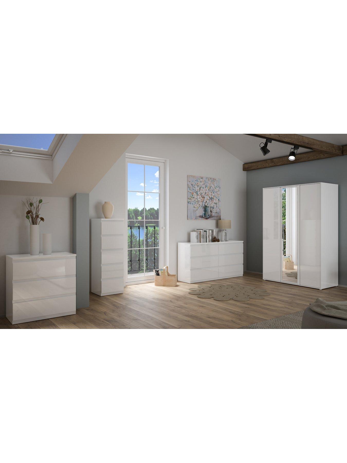 Image 5 of 6 of Very Home Layton Gloss 3 Drawer Chest&nbsp;- White - FSC&reg; Certified