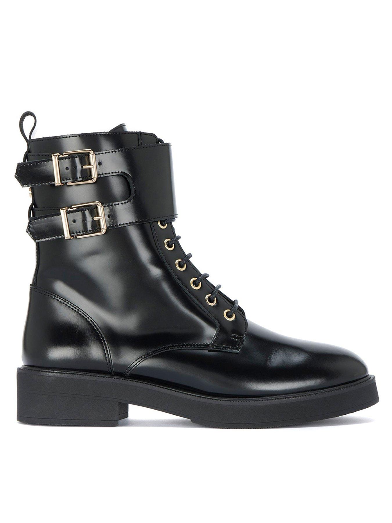 Black Patent Zip Front Boots