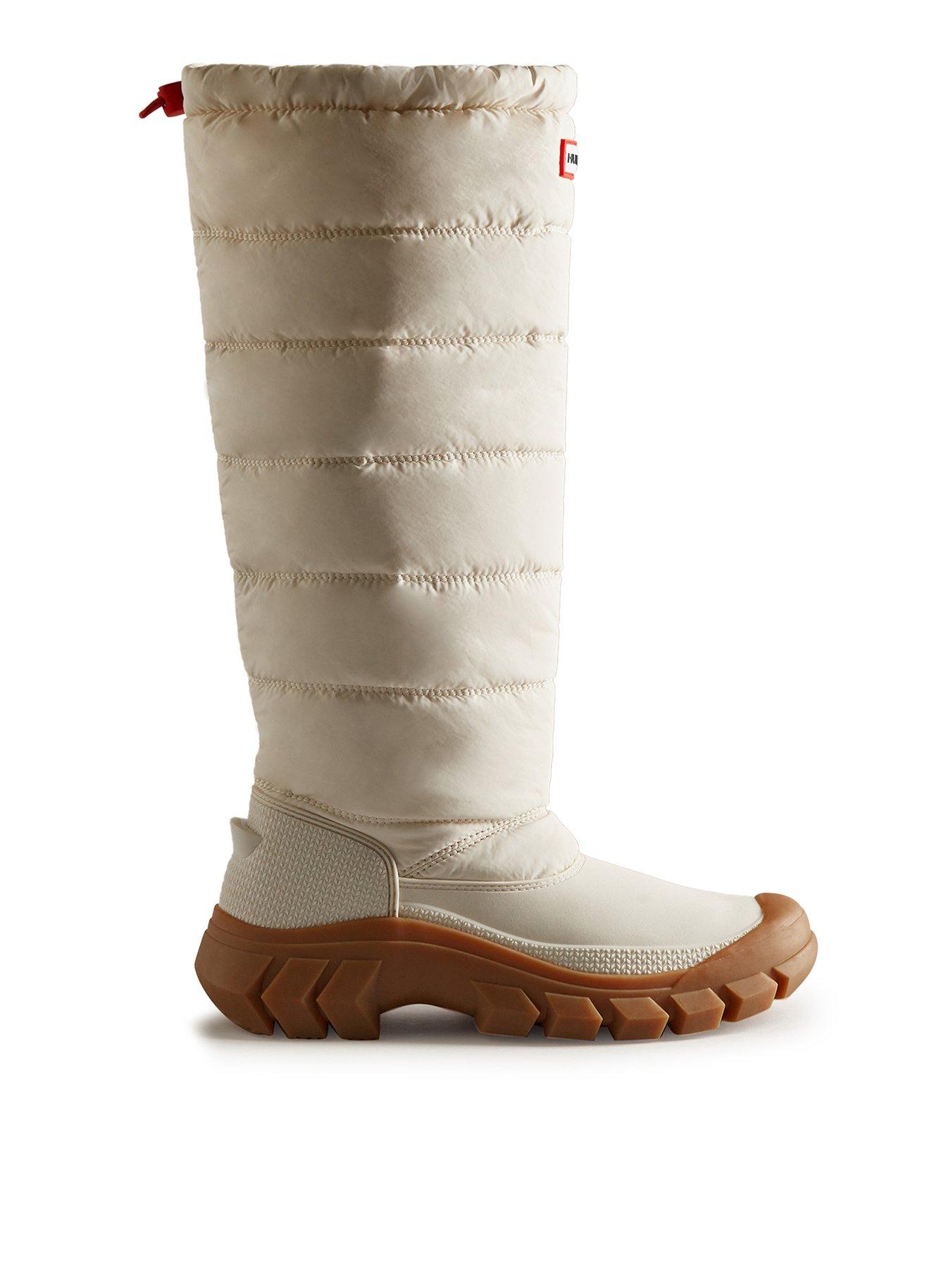 Hunter Hunter Womens Intrepid Tall Snow Boot White Willow gum