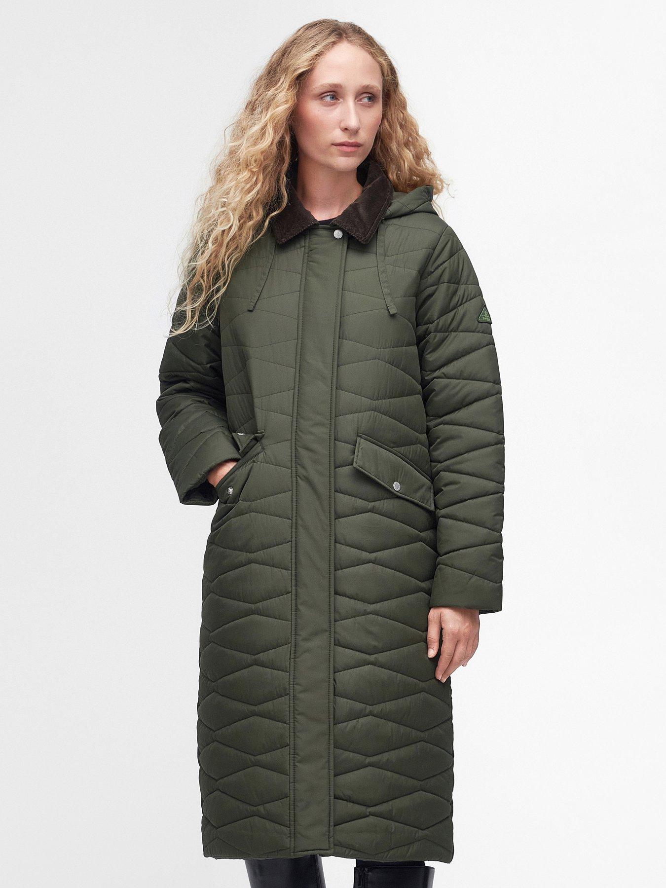 Barbour grand belted hot sale quilted mid length coat