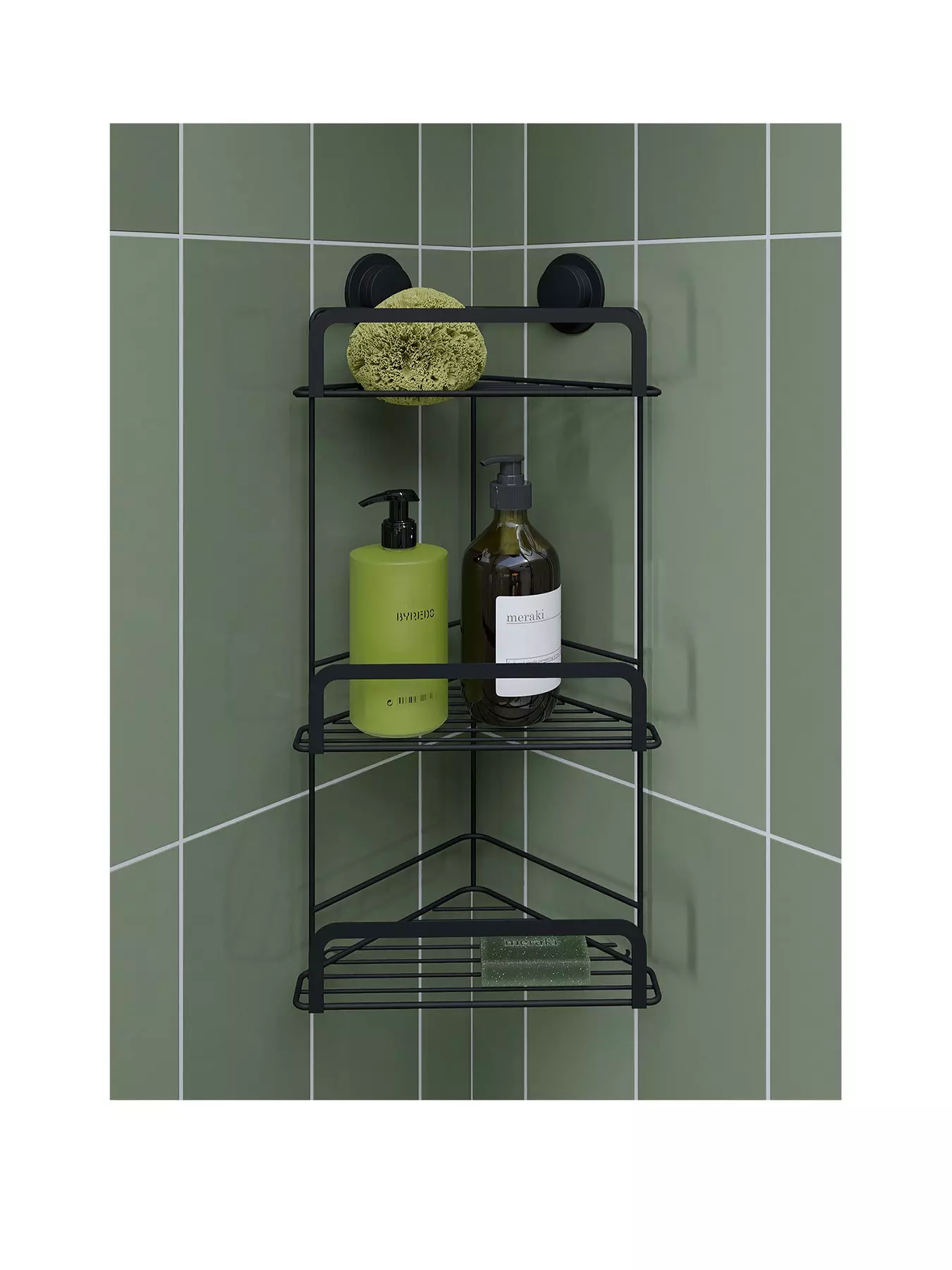 iDesign York Metal Wire Corner Standing Shower Caddy 3-Tier Bath Shelf  Baskets for Towels, Soap, Shampoo, Lotion, Accessories, B