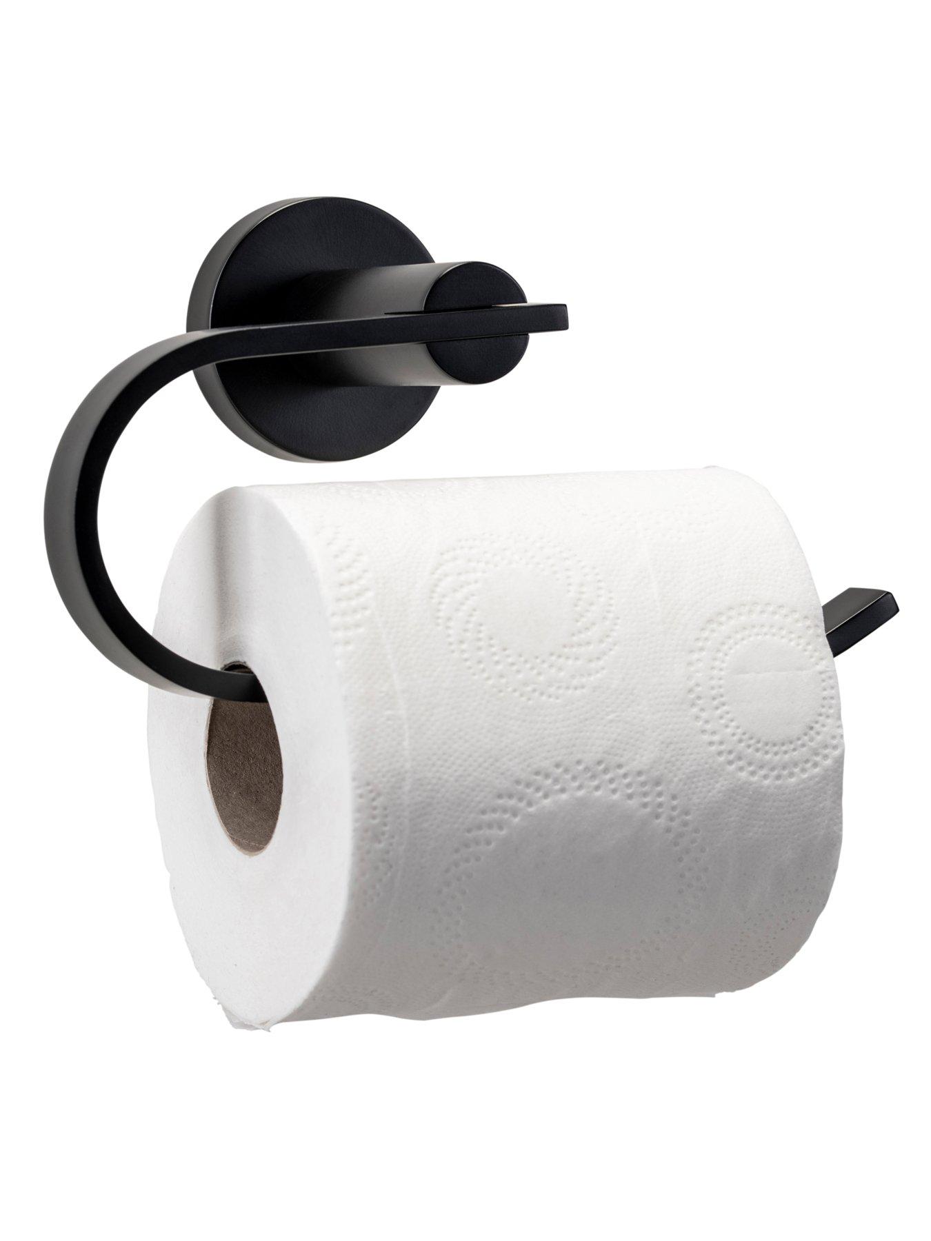 croydex-metra-black-matt-toilet-roll-holderback