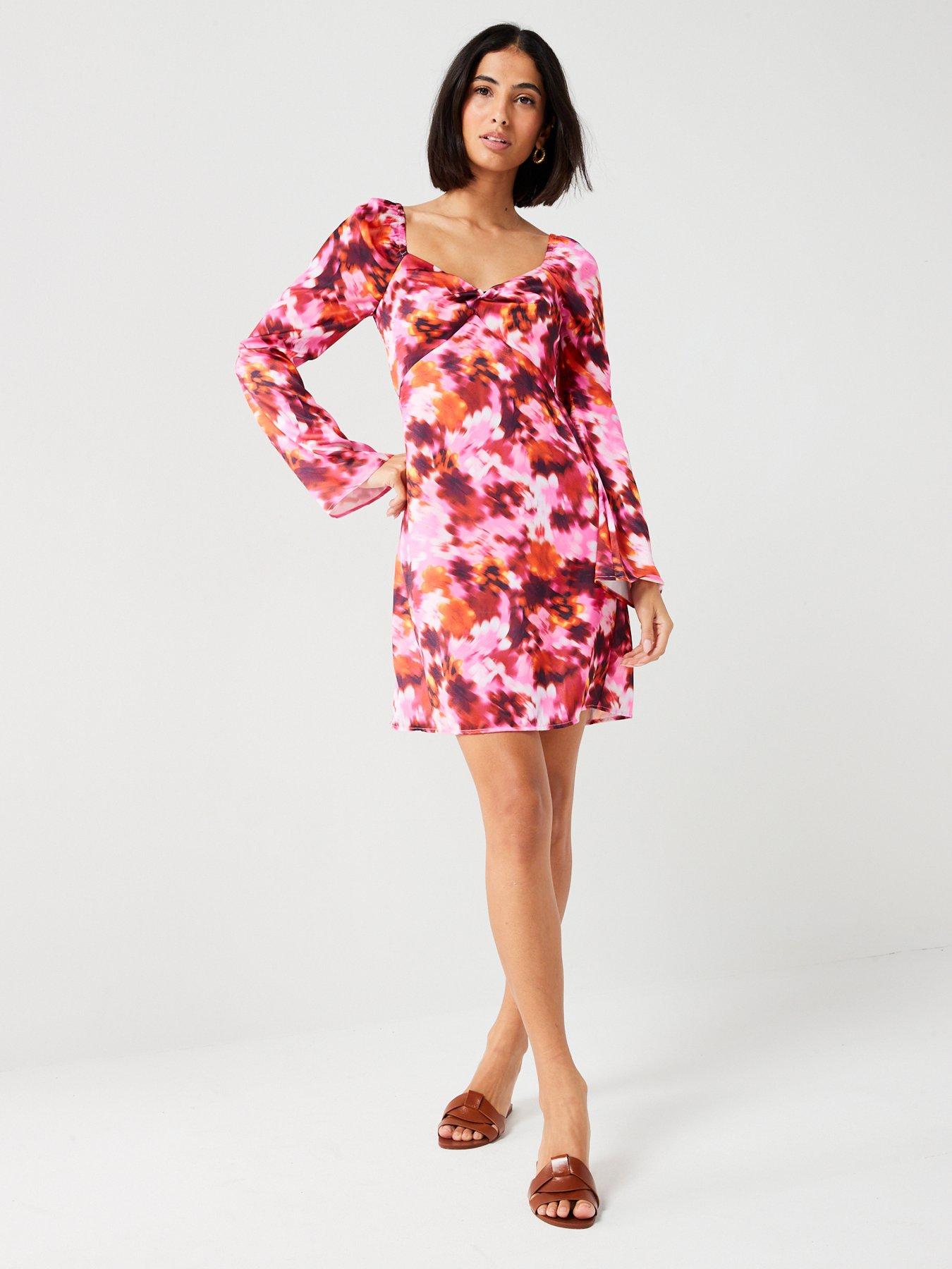 Image 5 of 5 of V by Very Twist Front Mini Dress - Pink