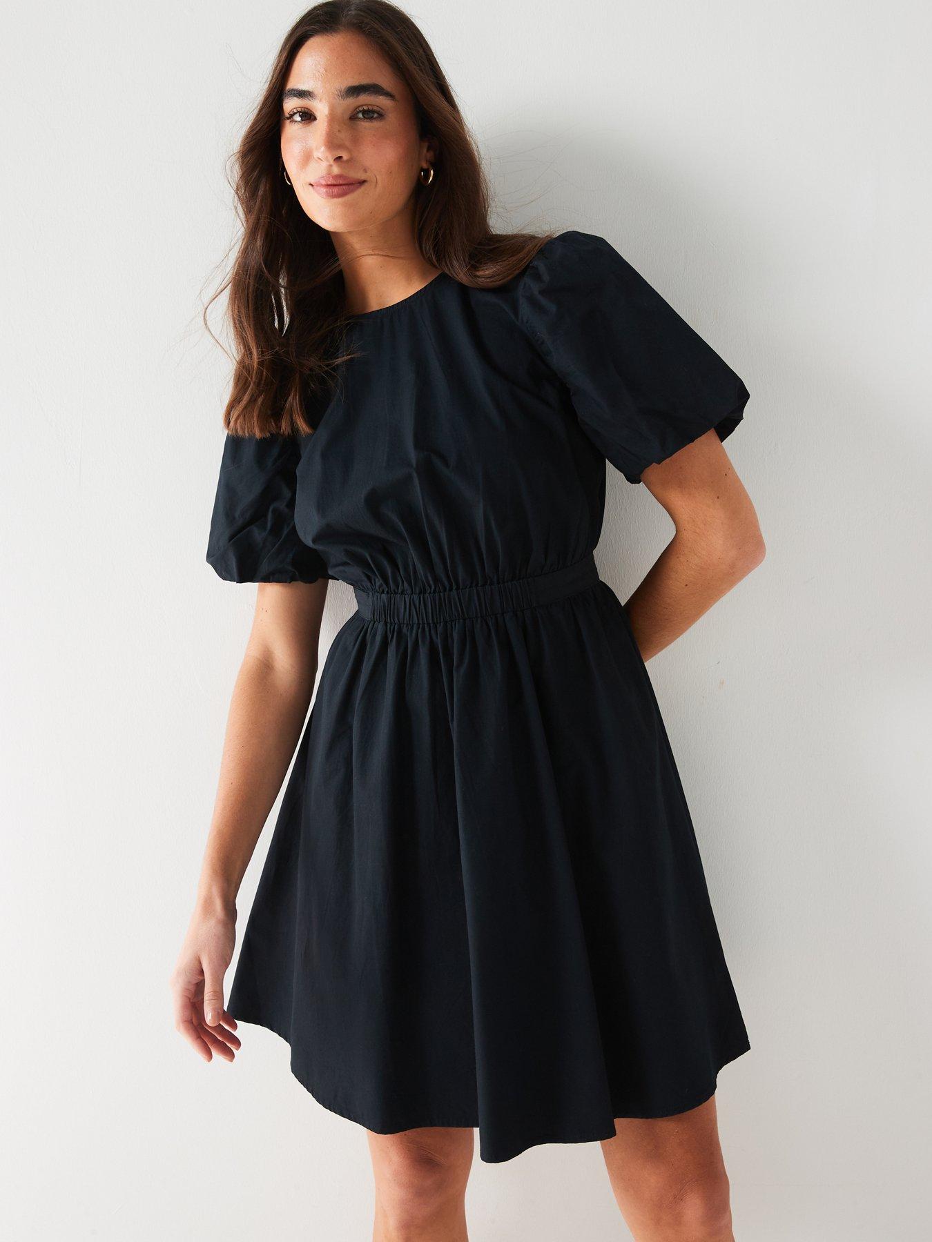 v-by-very-puff-sleevenbspmini-dress-blackoutfit