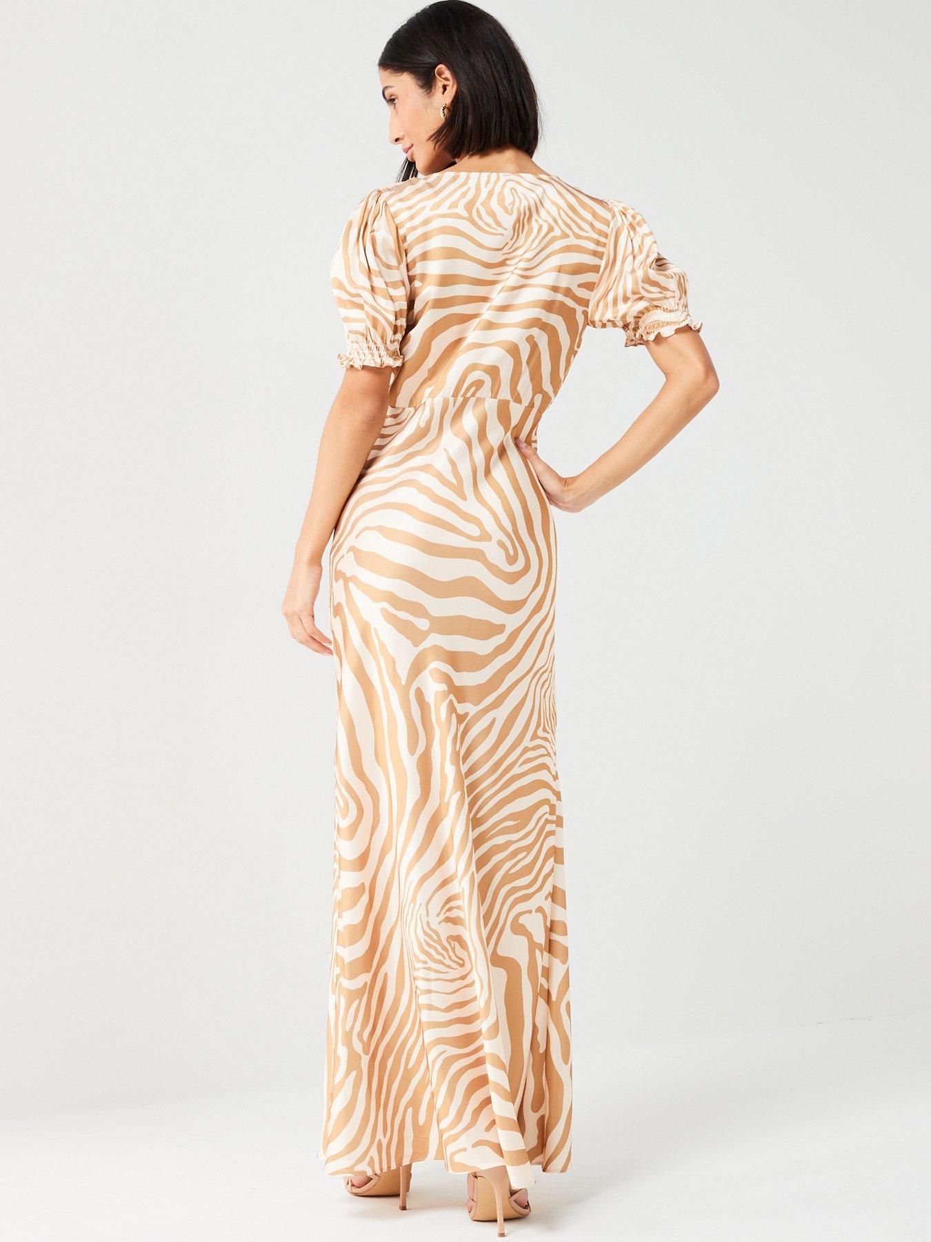 v-by-very-short-sleeve-v-neck-zebra-print-column-midaxi-dressstillFront